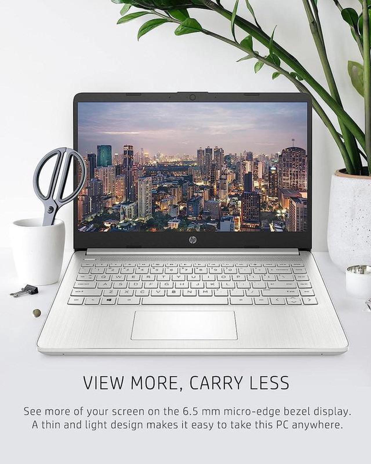 Alt view image 3 of 4 - HP 14 Inch HD Student&Business Laptop, Intel Pentium N5030,8GB,128GB SSD, Intel UHD Graphics, Wifi, Bluetooth, Windows 11 Pro, Silver/XTREDURA FLASH DRIVE