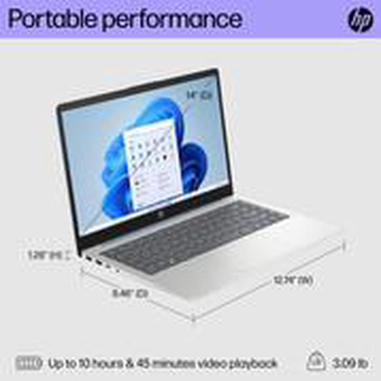 Alt view image 6 of 6 - HP 14 Home & Business Laptop HD (1366 x768) Intel i3-N305 8-Core, 8GB RAM, 1TB SSD, Up to 3.8 GHZ, 14", Wifi, Bluetooth, Webcam, Moonlight Blue, Windows 10 Pro/XTREDURA FLASH DRIVE