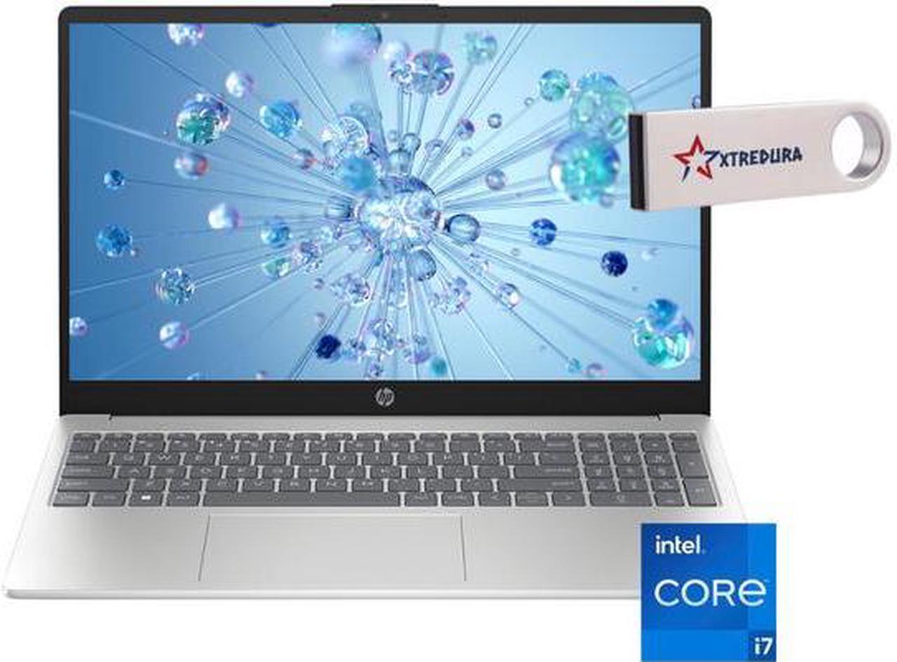 Main image of HP 15.6" Full HD Touchscreen Intel Iris Xe Graphics Intel 12th Core i7-1255U 16GB RAM 2TB SSD HDMI 1.4 USB-C 3.0 Bluetooth Wi-Fi Webcam Windows 11 Pro Silver/XTREDURA USB FLASH DRIVE