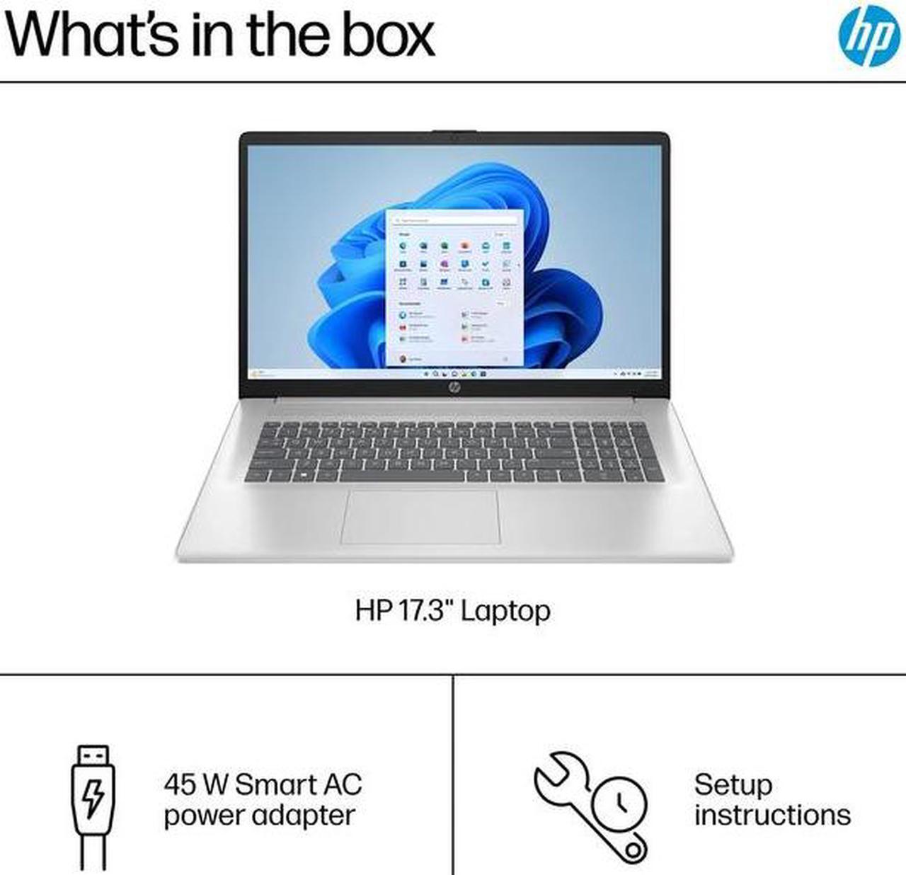 Alt view image 3 of 5 - HP 17 Home & Business Laptop,17.3" FHD 1920 x 1080 , AMD Ryzen 5  7430U (Beat i7-1255U) 20GB RAM, 512GB SSD, Webcam, Bluetooth, Wi-Fi, Windows 11 Home/XTREDURA FLASH Drive