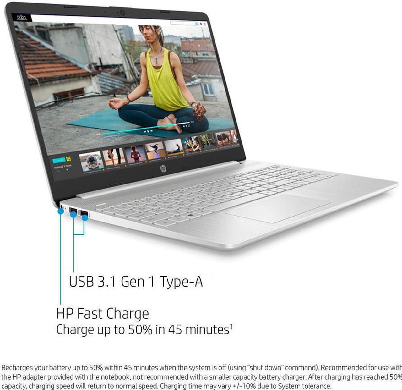 Alt view image 4 of 6 - NEW HP Notebook 15.6" HD Intel i3-1005G1 (up to 3.4GHz) 256GB SSD 8GB RAM Webcam+Mic Windows 10 S model