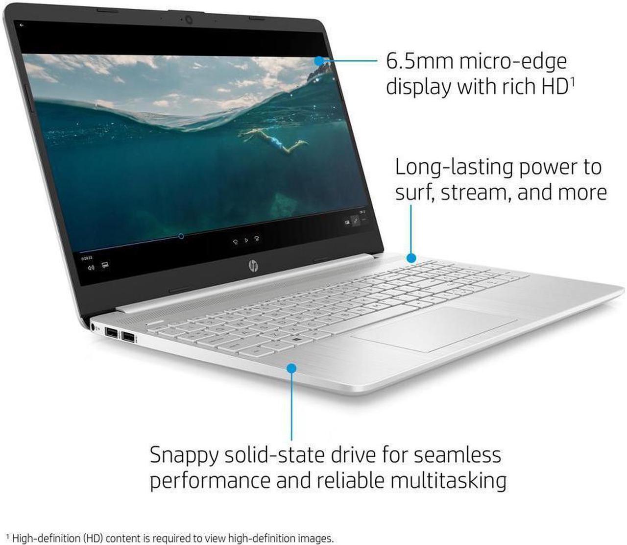 Alt view image 5 of 6 - NEW HP Notebook 15.6" HD Intel i3-1005G1 (up to 3.4GHz) 256GB SSD 8GB RAM Webcam+Mic Windows 10 S model