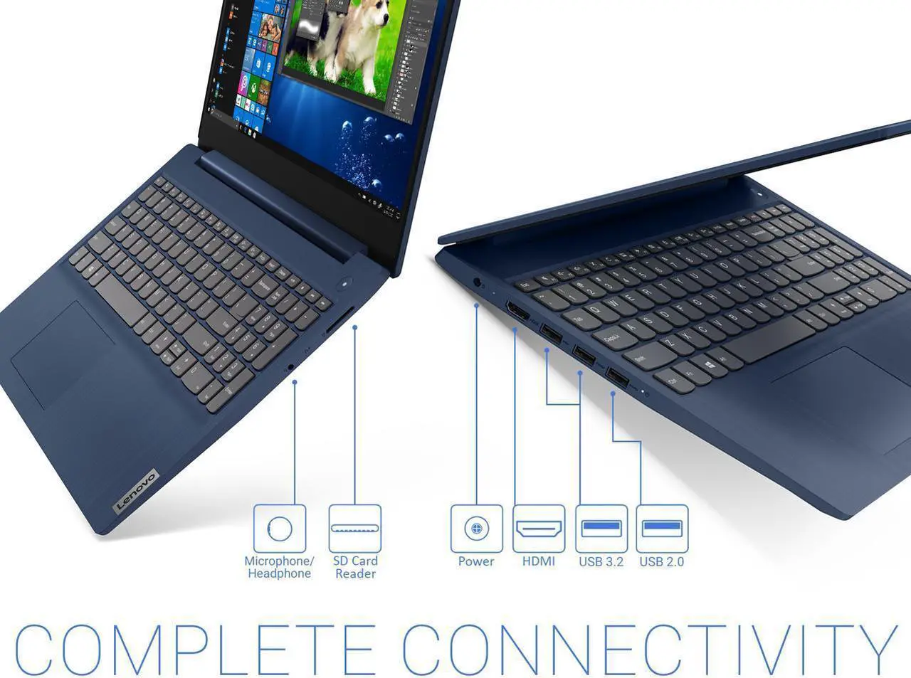 Alt view image 3 of 5 - Lenovo IdeaPad 3 Notebook, 15.6" HD Touch Display, Intel Core i3-10110U Upto 4.1GHz, 8GB RAM, 256GB NVMe SSD, HDMI, Card Reader, Wi-Fi, Bluetooth, Windows 10 Pro S Model