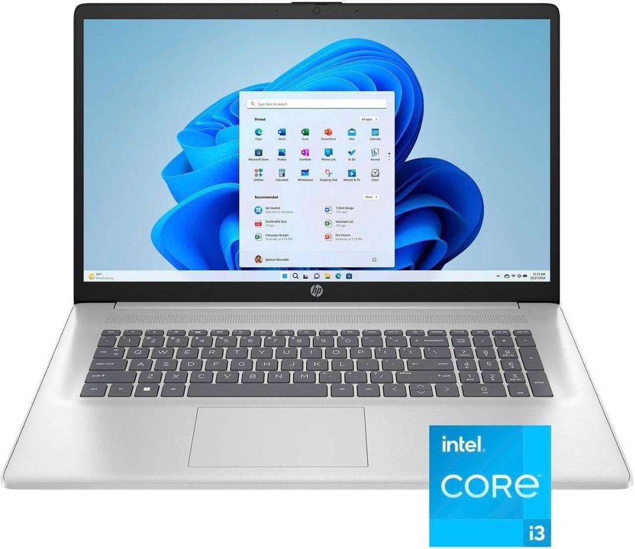 Alt view image 2 of 7 - HP 17 Home & Business Laptop FHD Intel i3-1215U 6-Core, 16GB RAM, 256GB PCIe SSD, Intel UHD, 17.3", Wifi, Bluetooth, Webcam, Natural Silver, Windows 10 Home/XTREDURA FLASH DRIVE