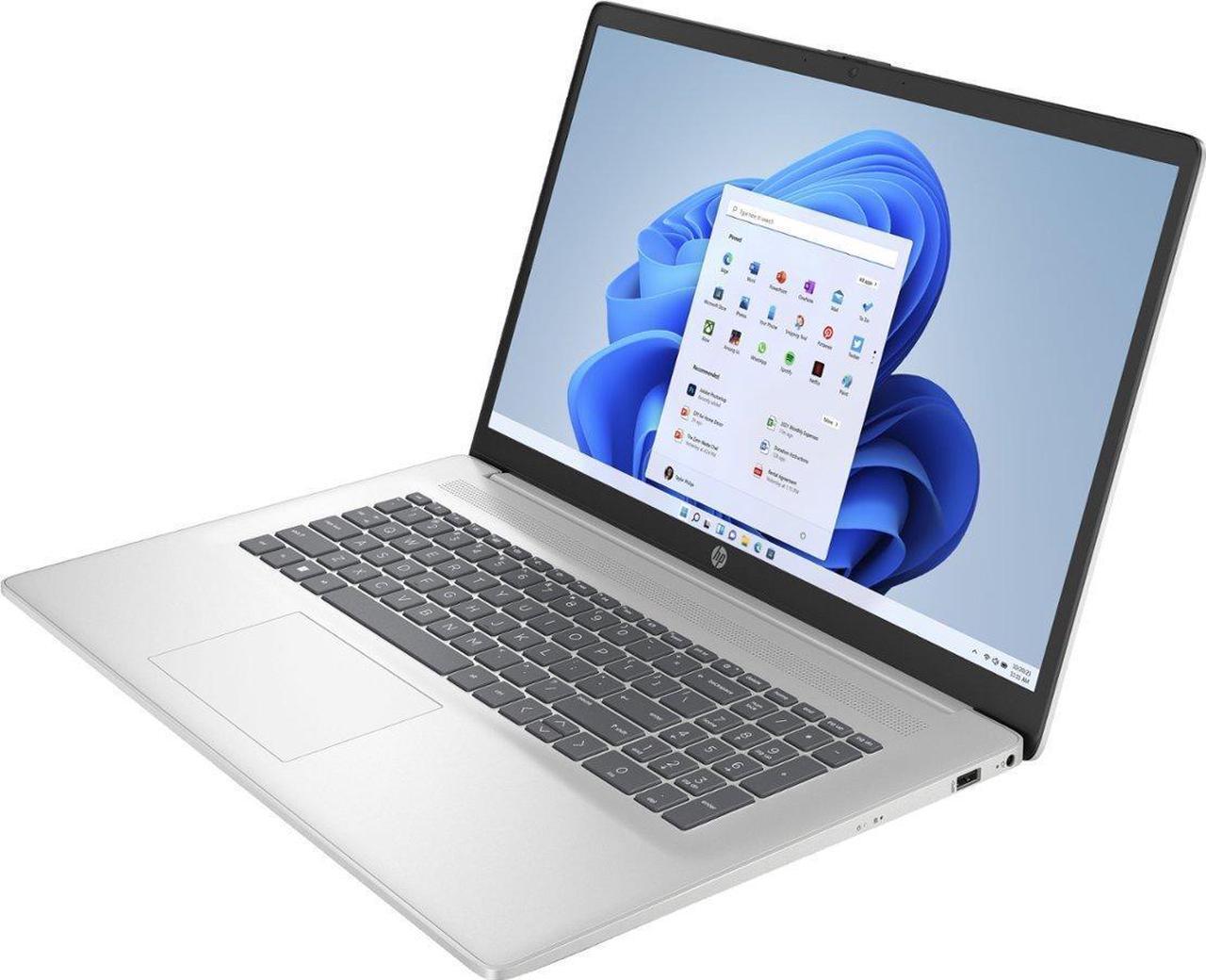 Alt view image 3 of 7 - HP 17 Home & Business Laptop FHD Intel i3-1215U 6-Core, 16GB RAM, 256GB PCIe SSD, Intel UHD, 17.3", Wifi, Bluetooth, Webcam, Natural Silver, Windows 10 Home/XTREDURA FLASH DRIVE