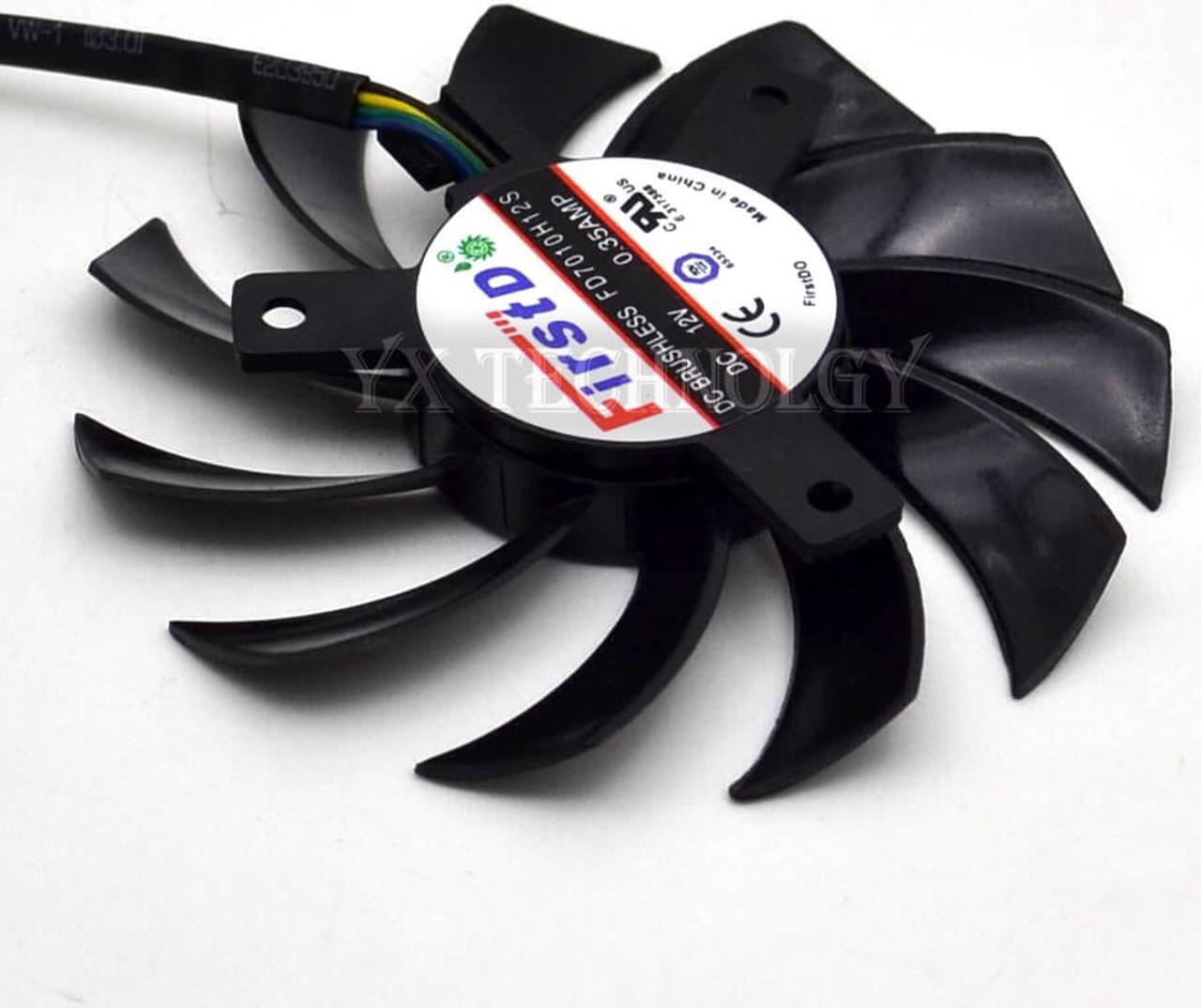 Alt view image 2 of 3 - HD7850 1G 2G Graphics dual fan Thermostat FD7010H12S 12V 0.35A Diameter 75mm 10PCS/LOT