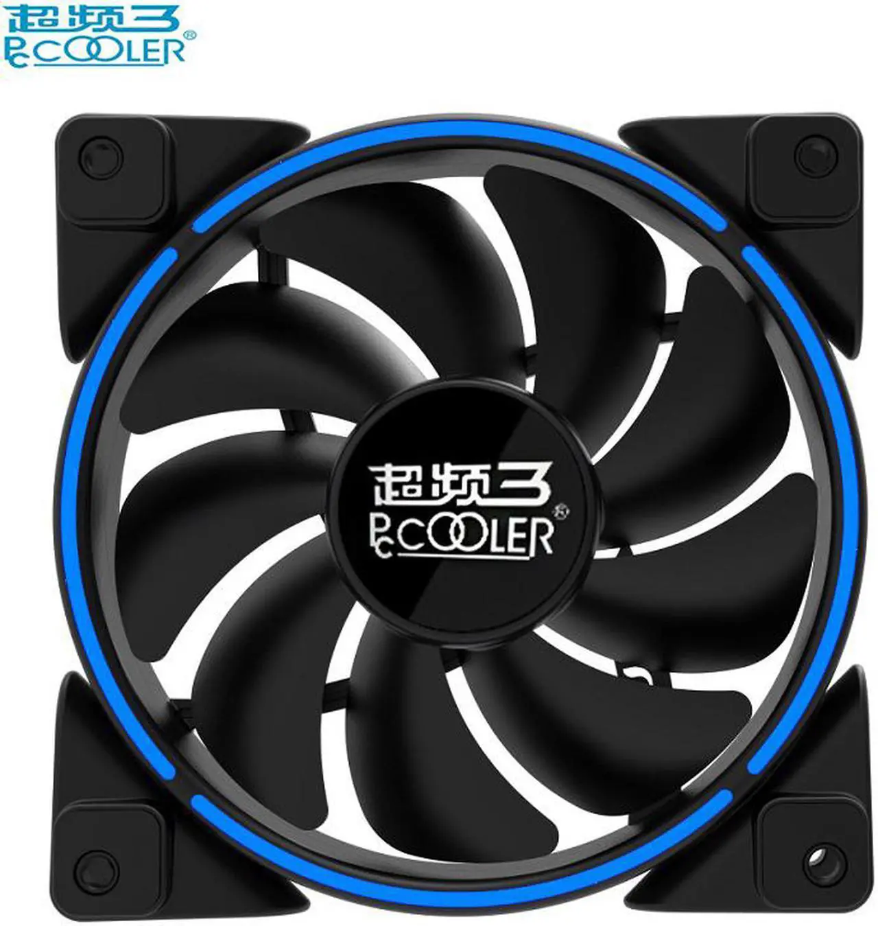 Alt view image 4 of 5 - 12cm Computer case cooling PWM fan LED HALO fan Quiet 120mm LED Red Blue Green White Light Guide ring Chassis mute fan