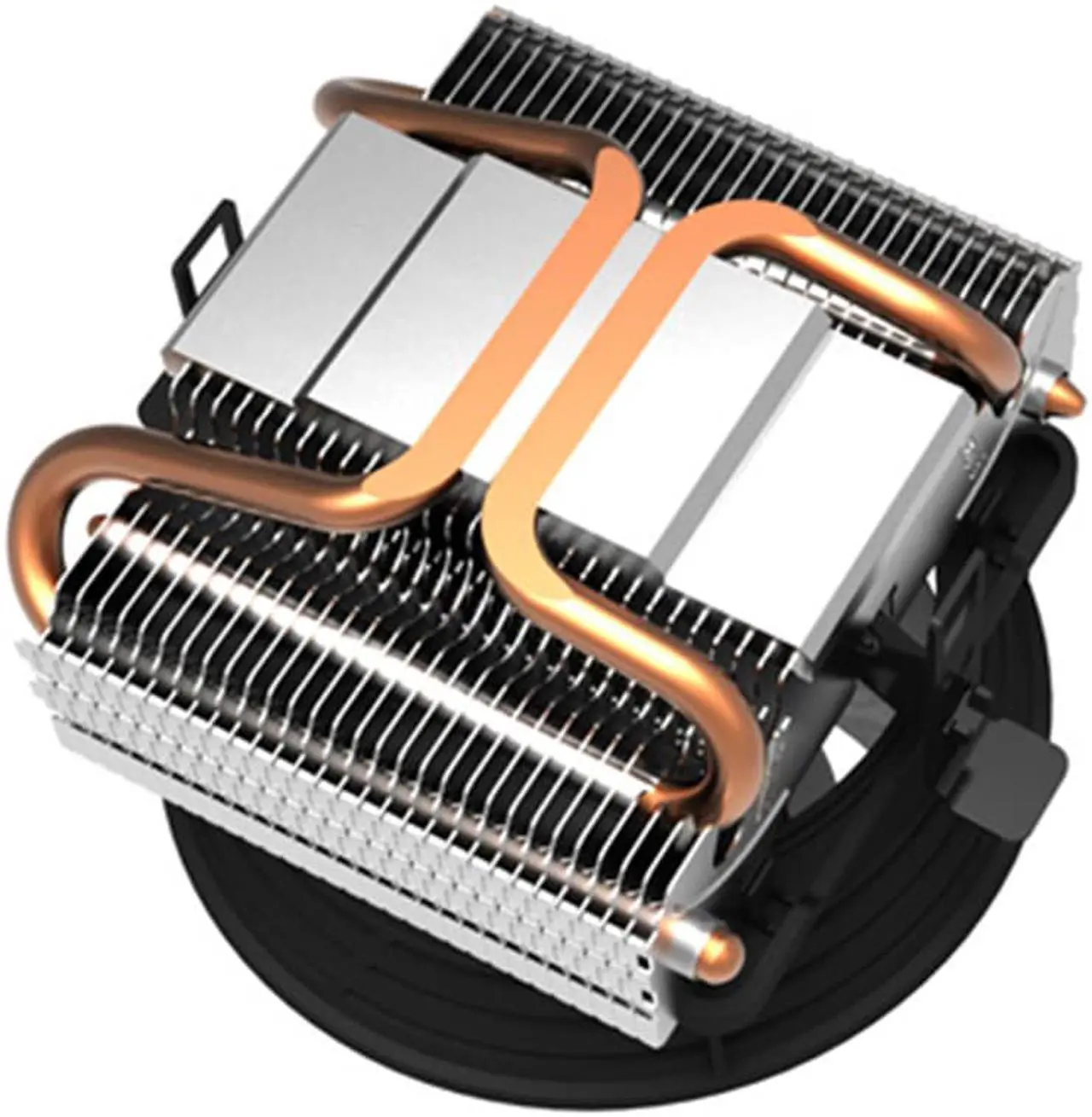 Alt view image 2 of 4 - V4 2 Heat pipe CPU Cooler Radiator 10cm quiet fan For AMD AM3 AM2 Intel LGA 775 1151 1150 1155 1156 CPU Cooling fan