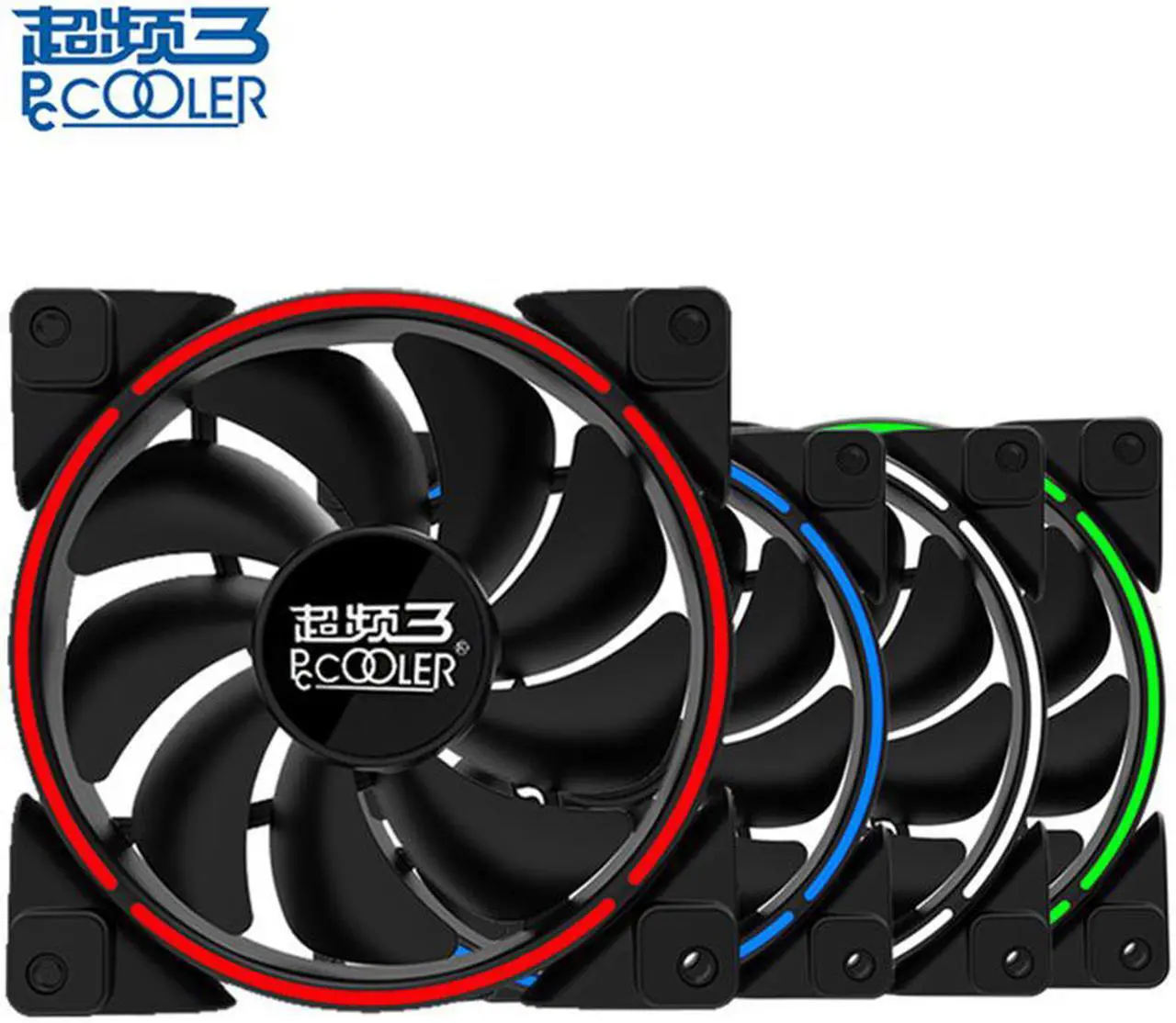 Main image of 12cm Computer case cooling PWM fan LED HALO fan Quiet 120mm LED Red Blue Green White Light Guide ring Chassis mute fan