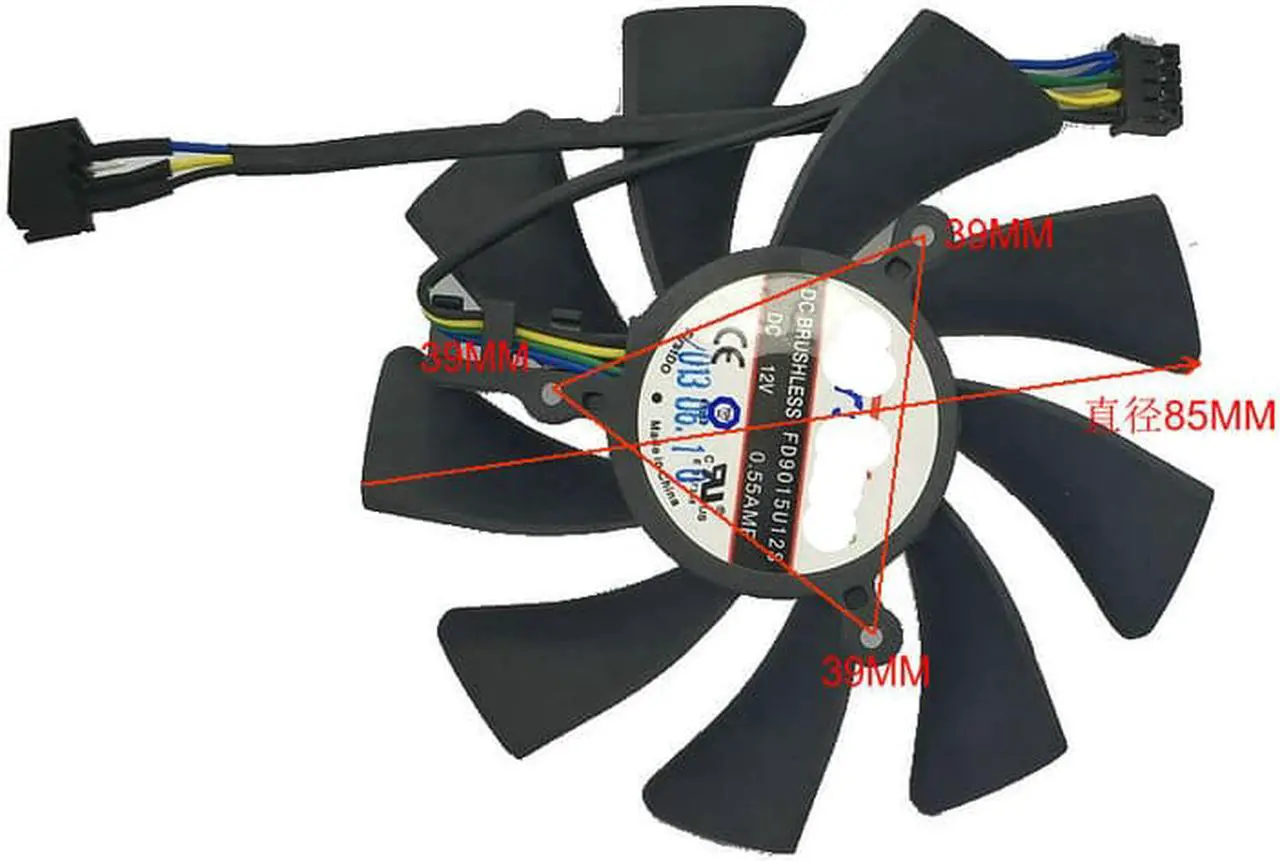 Alt view image 3 of 5 - HD7770 7750 R7 260X 2G FD9015U12S Cooler Cooling Fan