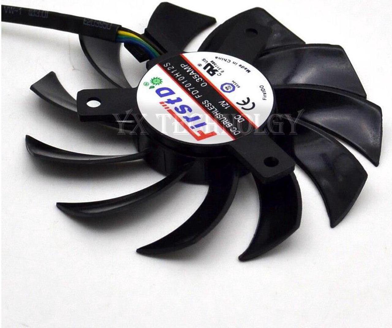 Alt view image 2 of 3 - New HD7850 1G 2G Graphics dual fan Thermostat FD7010H12S 12V 0.35A Diameter 75mm  10PCS\/LOT