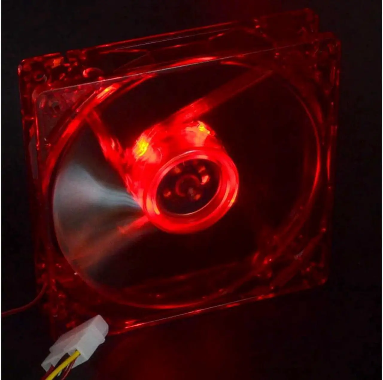 Alt view image 2 of 3 - 12025 12V 4Pin DC Red Light 120MM 12CM 120MMx120MMx25mm PC Comptuer LED cooling 12v Fan