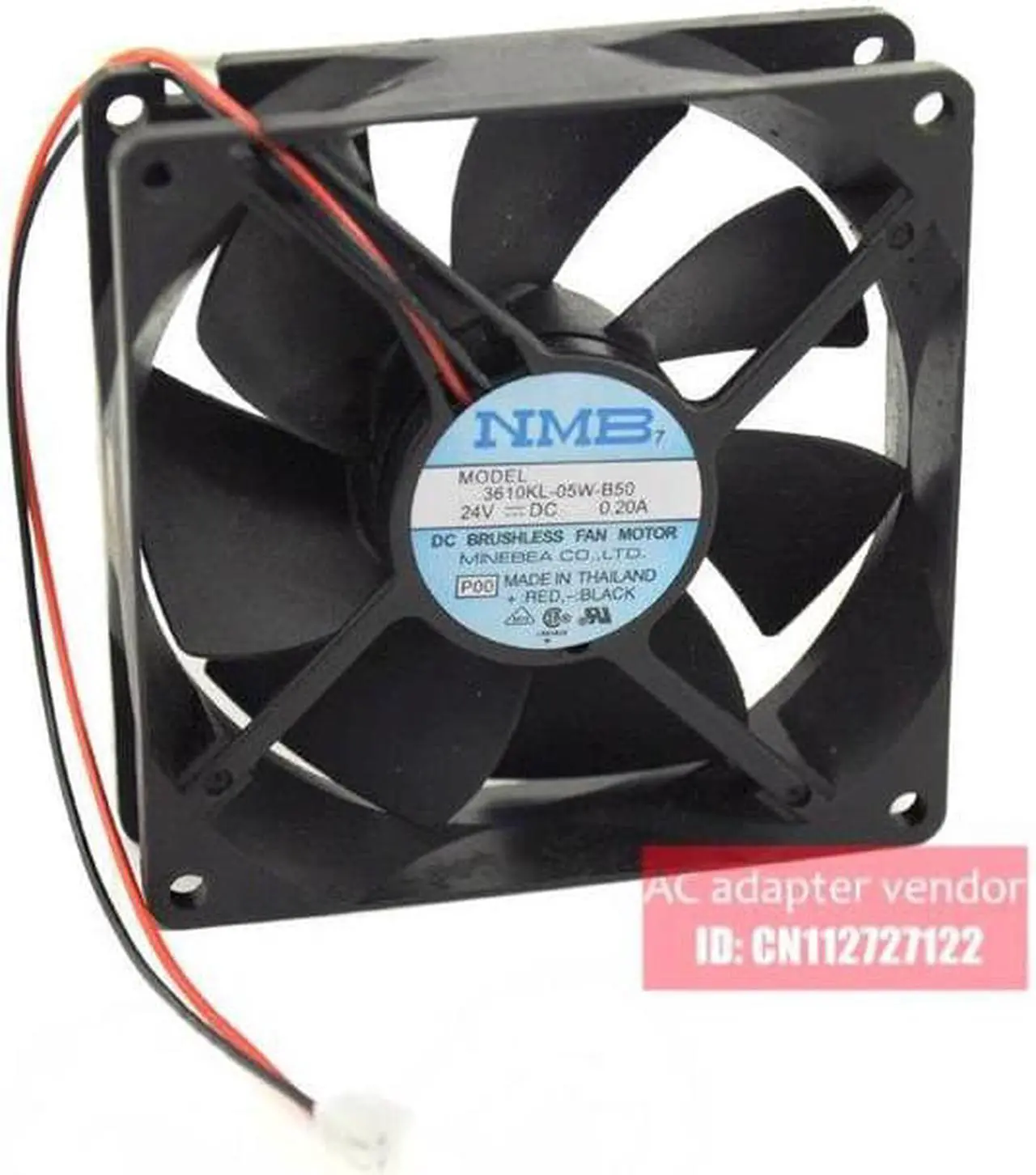 Alt view image 5 of 6 - NMB 3610KL-05W-B50 9025 24V 0.20A 92*92*25mm cooling fan
