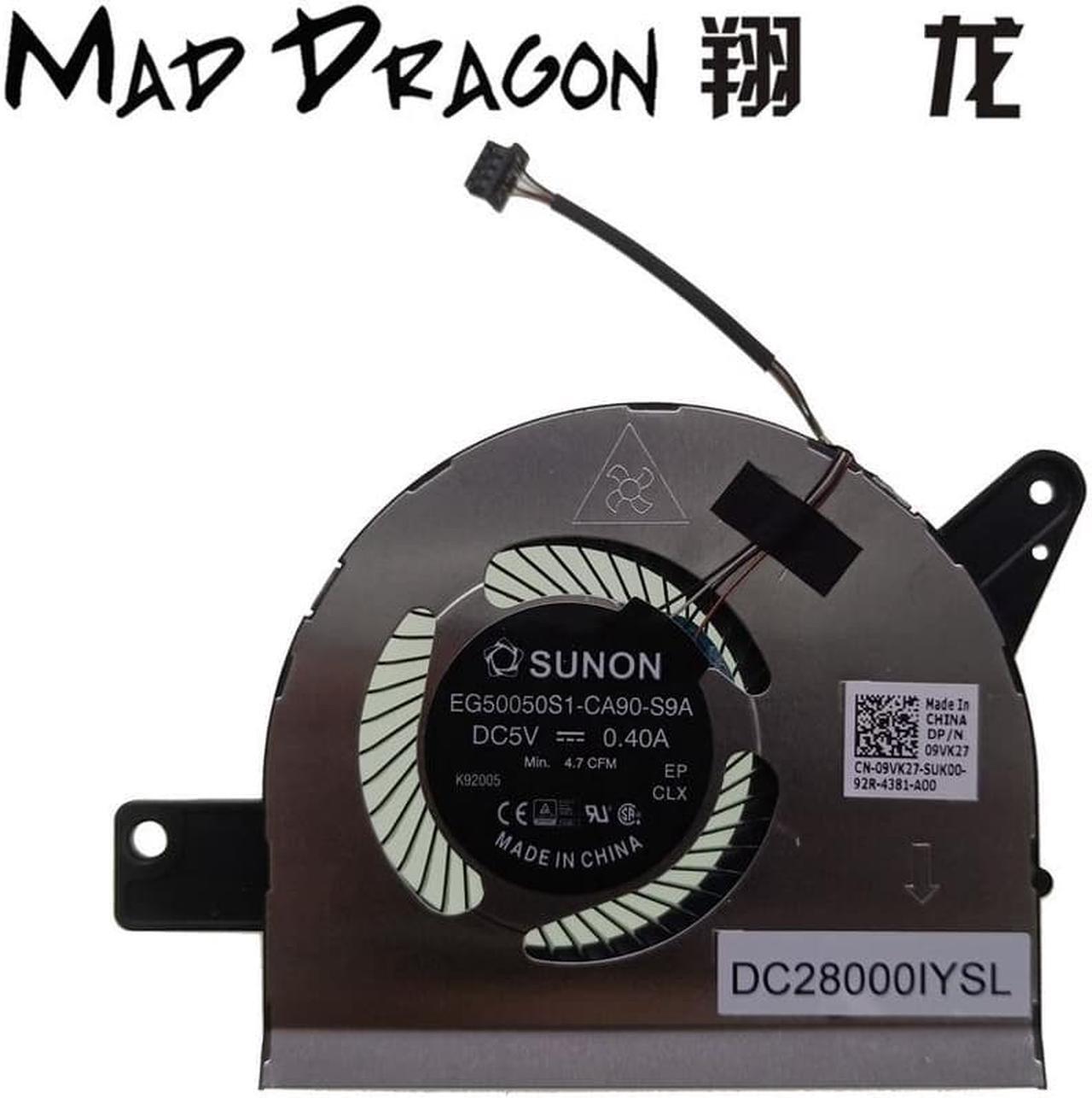 Alt view image 2 of 6 - MAD DRAGON Brand laptop new CPU Heatsink Fan cpu cooling fan For Dell Latitude 5580 DC28000IYS0 EG50050S1-CA90-S9A 09VK27 9VK27
