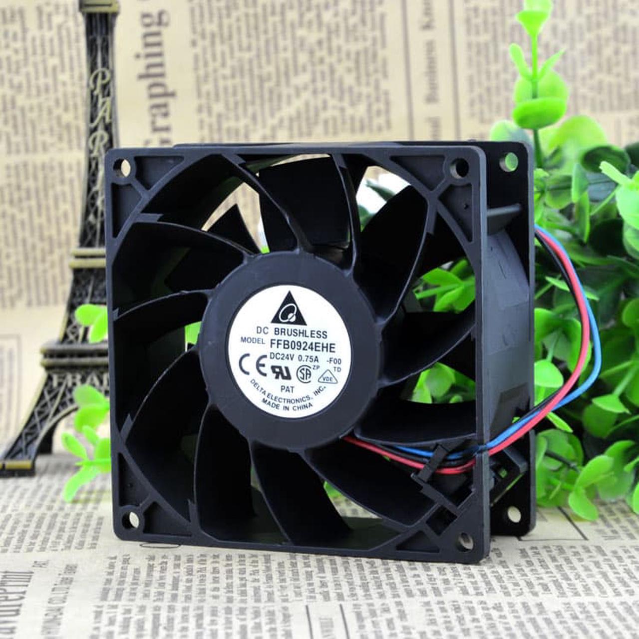 Alt view image 2 of 4 - Original Delta FFB0924EHE 24V 0.75A 9038 9CM ABB Inverter Fan