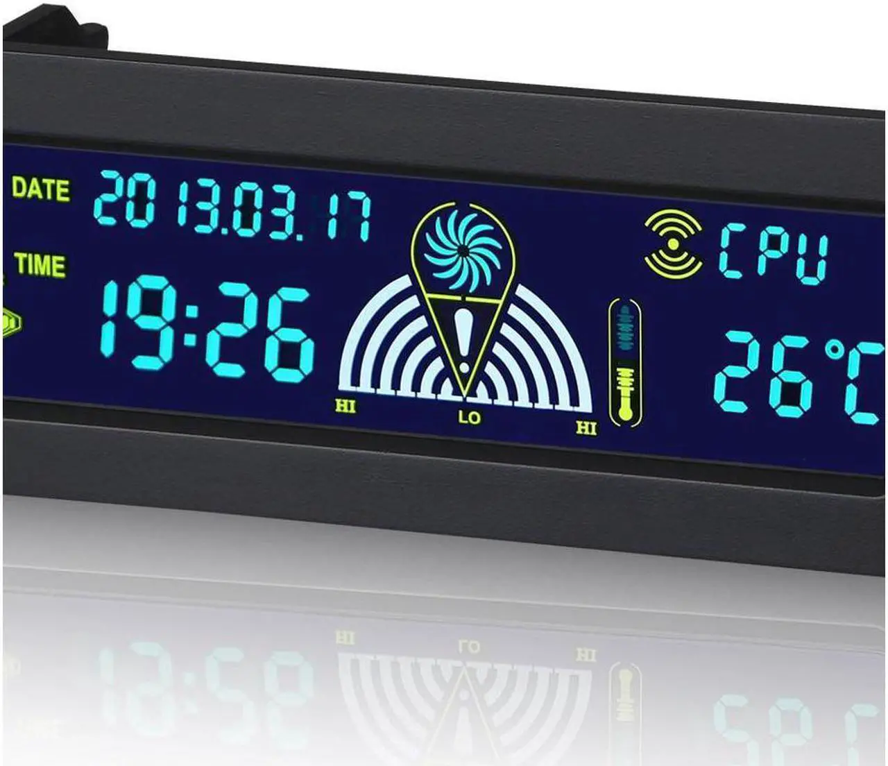 Alt view image 2 of 3 - 5.25inch 12V PC Computer Fan Controller 3 Fan Speed Controller Temperature Sensor LCD Digital Display Front Panel for PC
