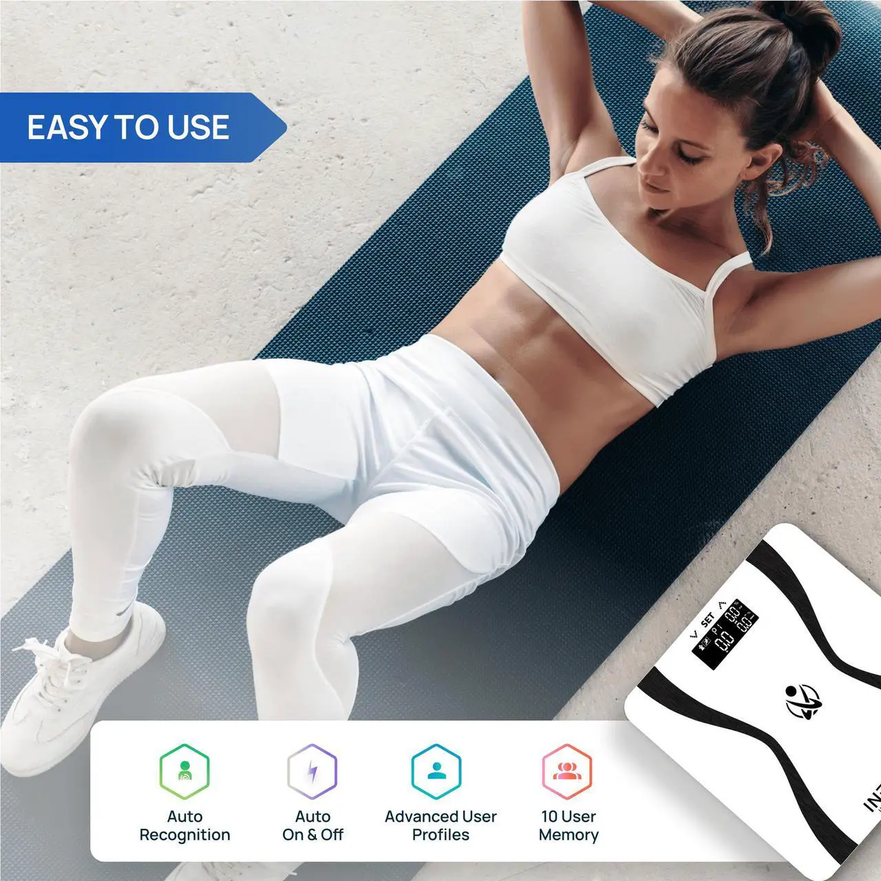 Alt view image 3 of 7 - INEVIFIT Body Fat Scale with Digital Body Composition Analyzer and Body Weight