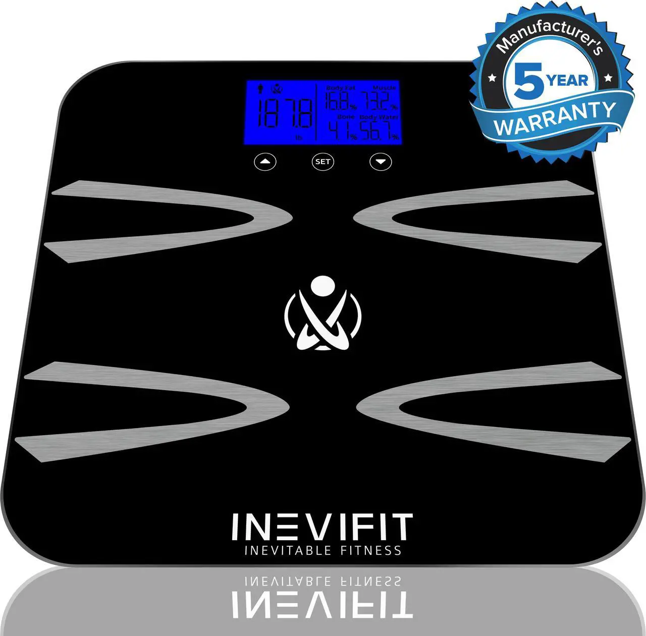 Main image of INEVIFIT BODY-ANALYZER SCALE, Highly Accurate Digital Bathroom Body Composition Analyzer, Measures Weight, Body Fat, Water, Muscle, BMI, Visceral Fat & Bone Mass for 10 Users
