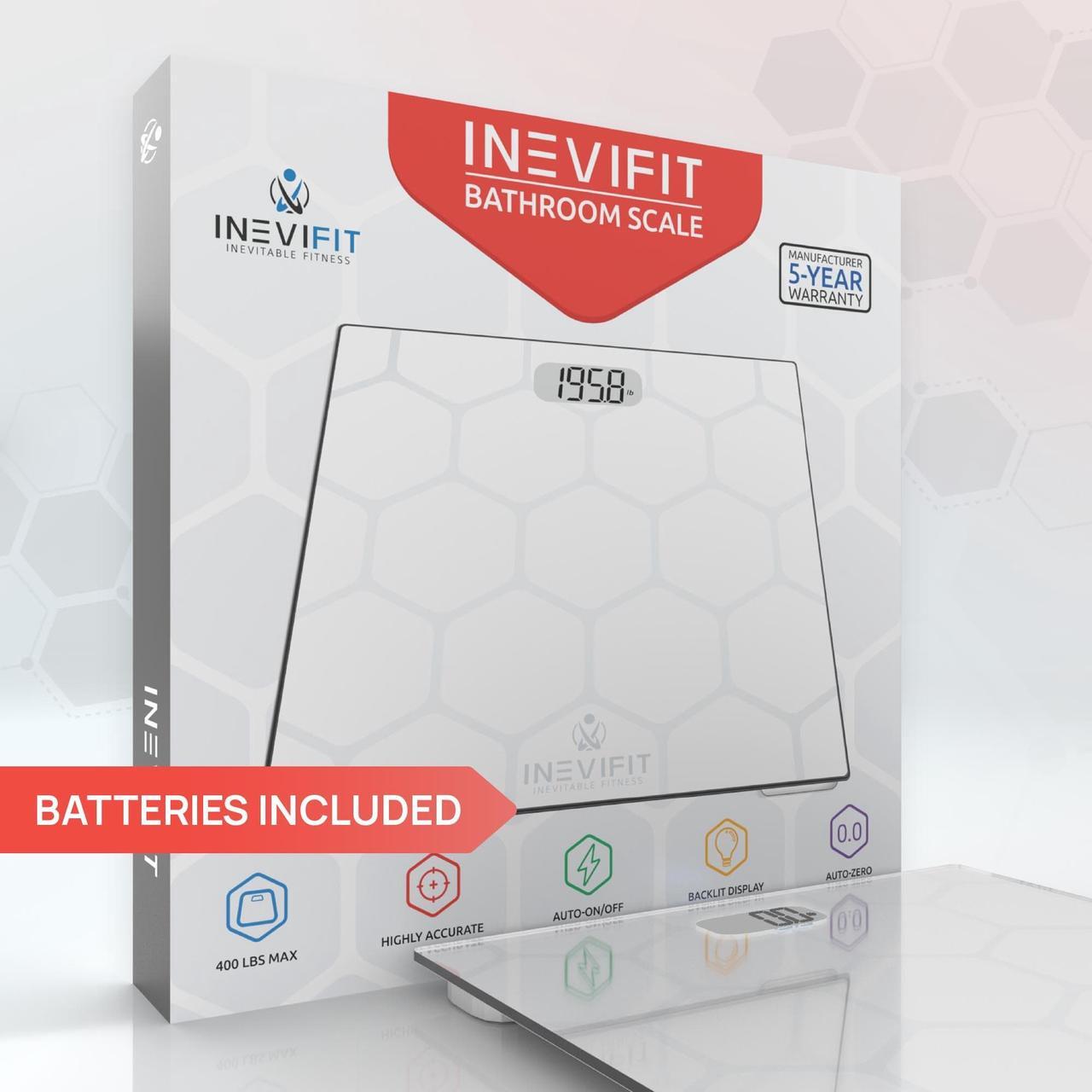 Alt view image 5 of 6 - INEVIFIT Bathroom Scale, Highly Accurate Digital Body Weight Scale Up to 400lbs. Includes 5-Year Warranty