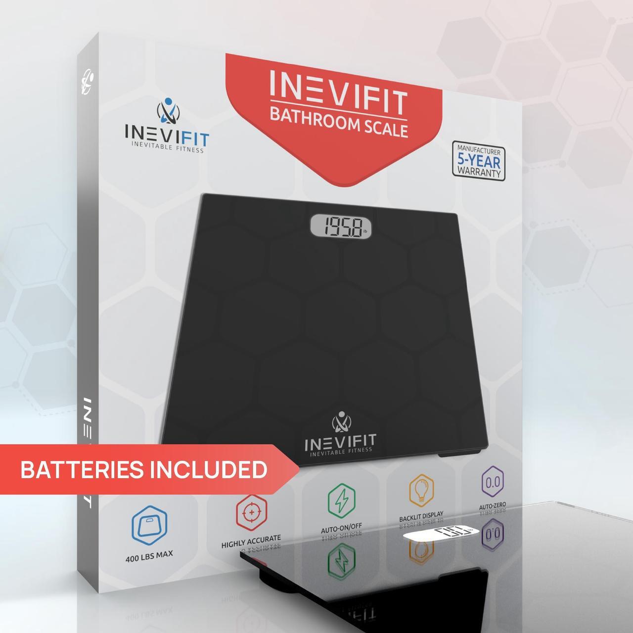 Alt view image 5 of 7 - INEVIFIT Bathroom Scale, Highly Accurate Digital Body Weight Scale Up to 400lbs. Includes 5-Year Warranty