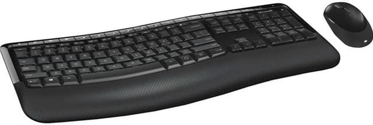 Alt view image 6 of 6 - Microsoft Wireless Comfort Desktop 5050 with AES - Keyboard and Mouse Combo: Multi-Media, Ergonomic, Microsoft Wireless Mouse and Keyboard with Bluetooth (French)