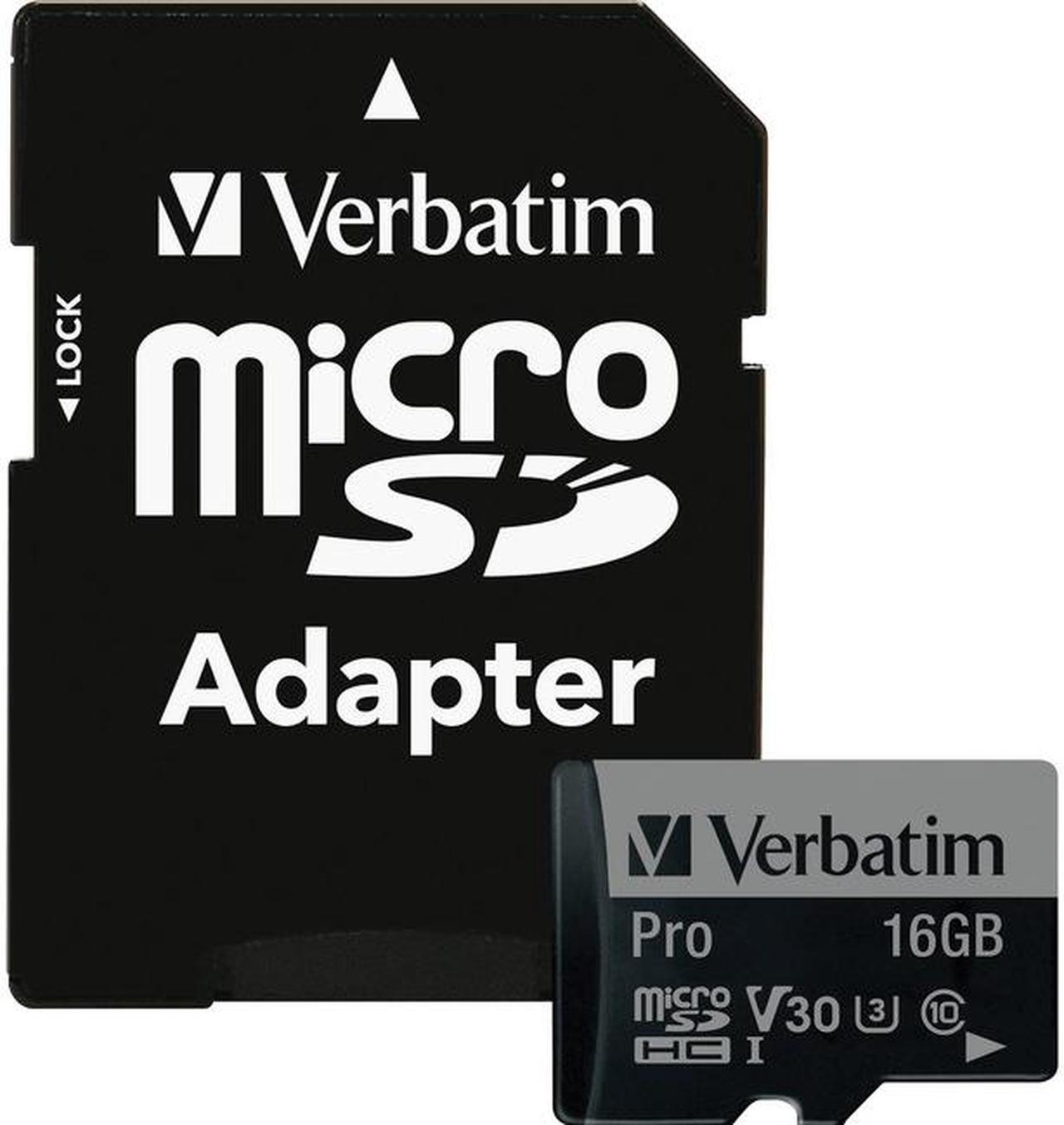 Alt view image 4 of 7 - Verbatim Memory Card microSDHC w/Adapter 16GB BK/GY 47040