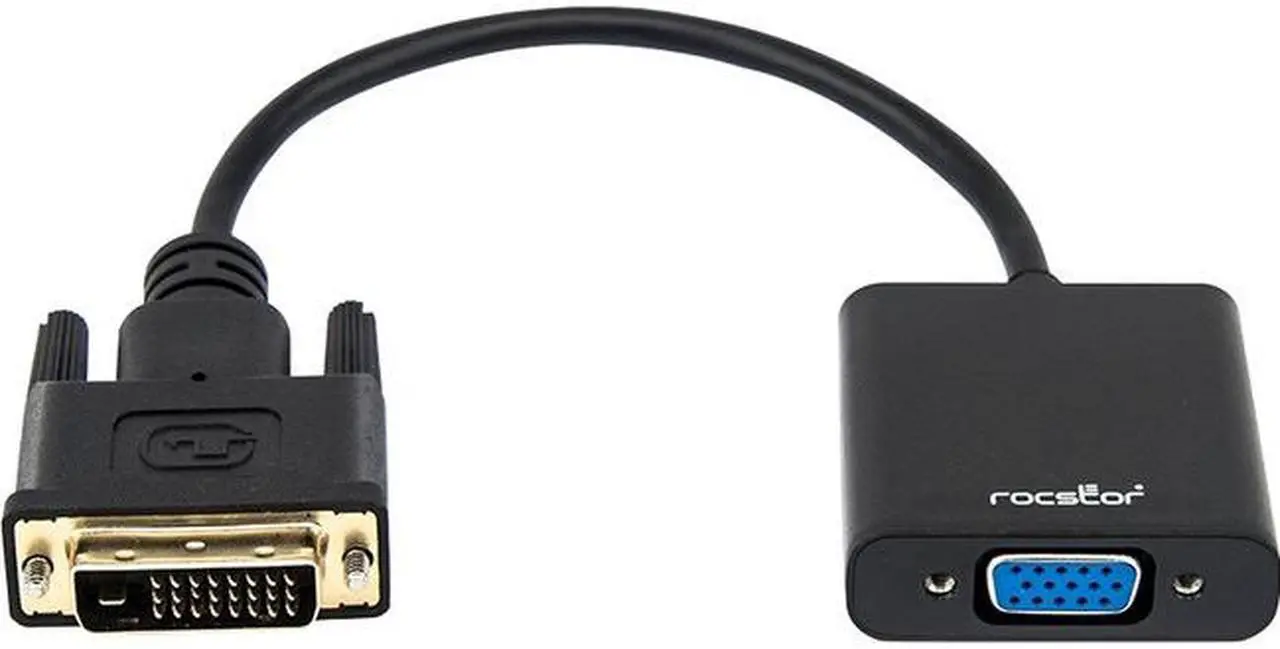 Alt view image 3 of 7 - Rocstor Y10A198-B1 DVI-D to VGA Active Adapter - Resolutions up to 1920x1200 M/F