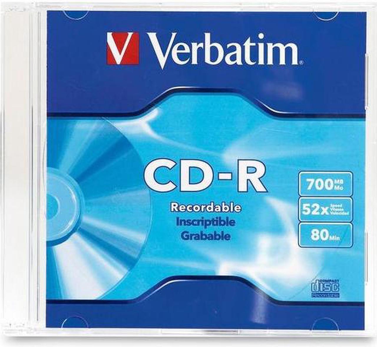 Alt view image 7 of 9 - Verbatim 700MB 52X CD-R Single Slim Jewel Case Disc Model 94776