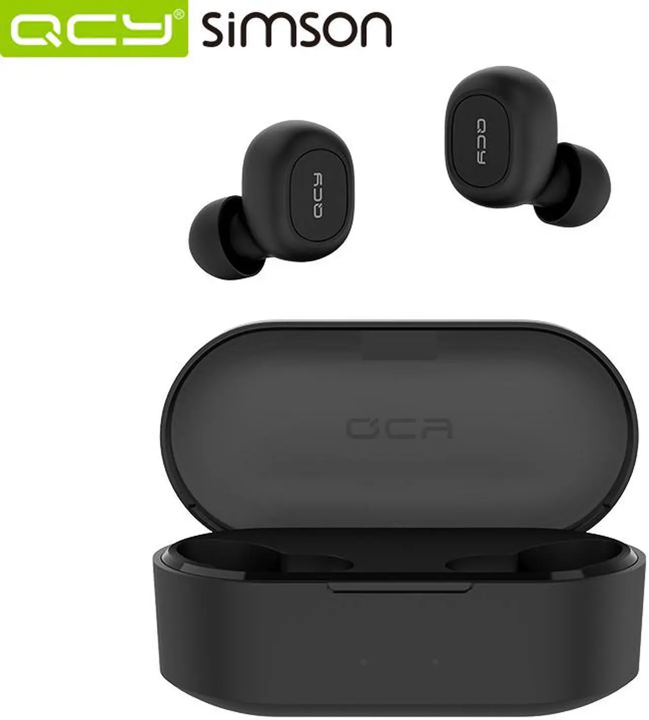 Alt view image 7 of 7 - QCY T2C TWS Earphone Blutooth 5.0 Headphone 3D stereo Dual Mic Noise Cancelling Headset with charging box-Black