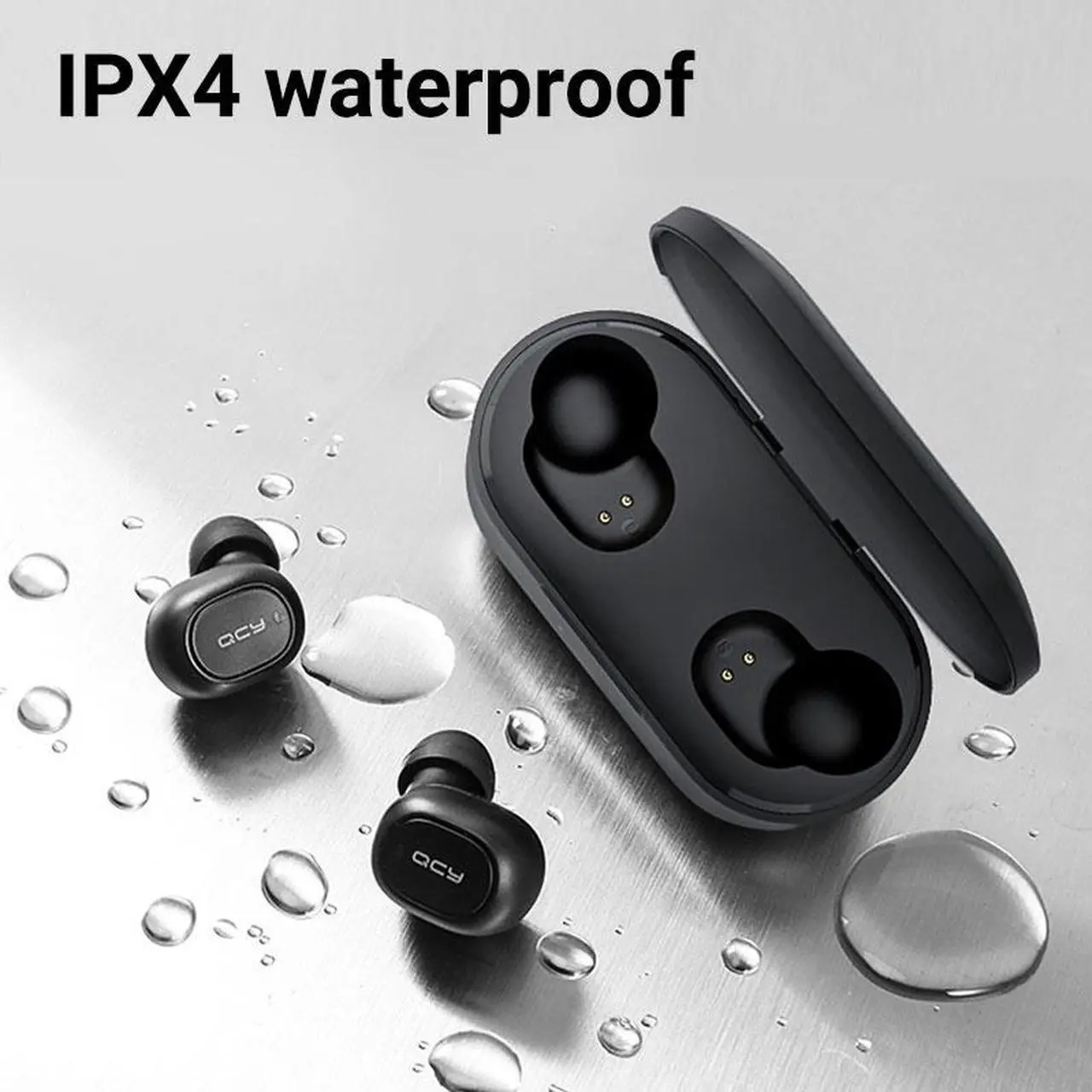 Alt view image 3 of 7 - QCY T2C TWS Earphone Blutooth 5.0 Headphone 3D stereo Dual Mic Noise Cancelling Headset with charging box-Black