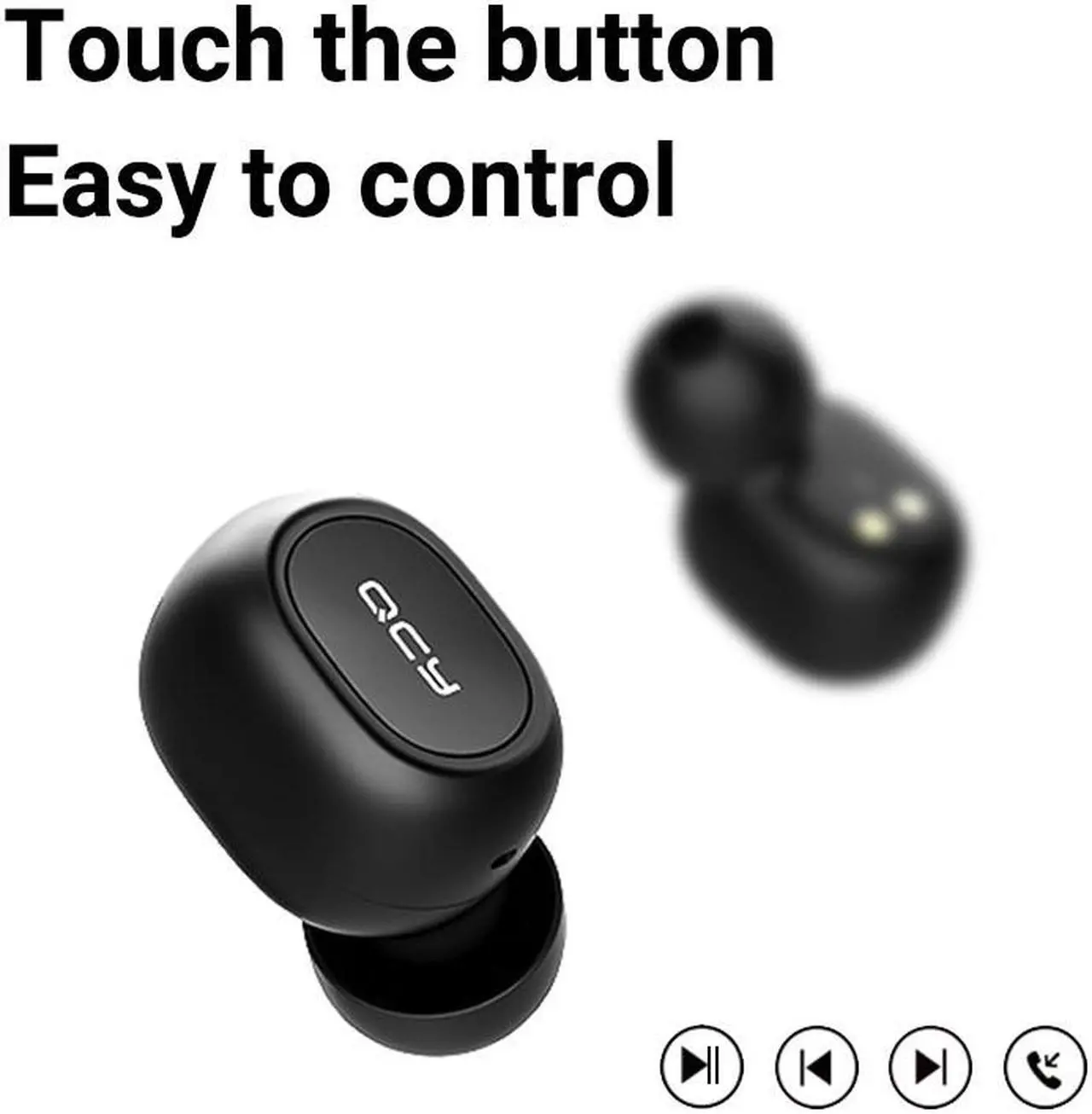 Alt view image 4 of 7 - QCY T2C TWS Earphone Blutooth 5.0 Headphone 3D stereo Dual Mic Noise Cancelling Headset with charging box-Black