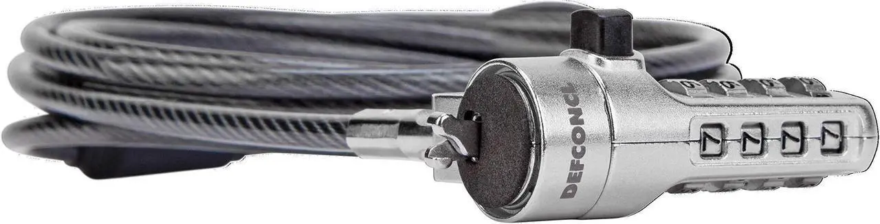 Alt view image 7 of 20 - Targus DEFCON Cable Lock - Resettable - Galvanized Steel - 6.50 ft - For Notebook - ASP66GLX