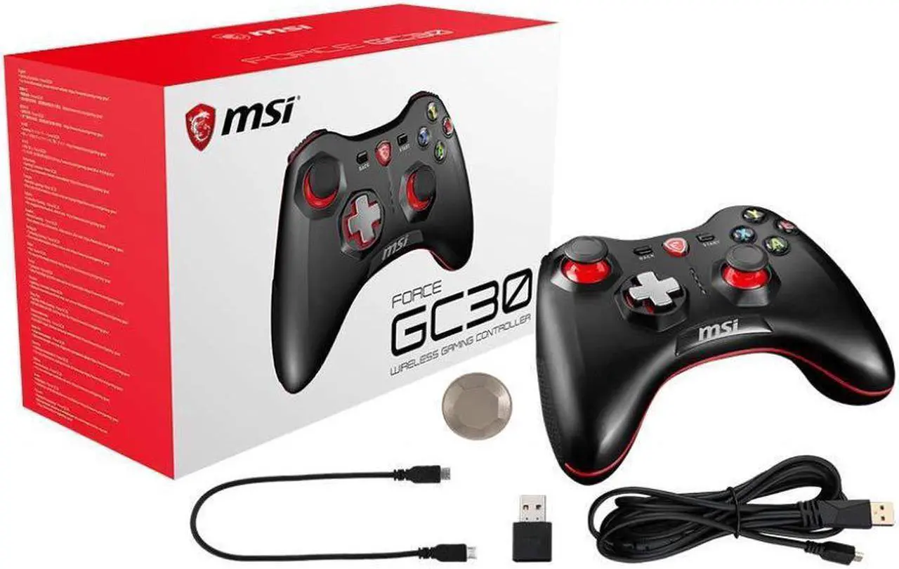 Alt view image 6 of 8 - MSI AC Force GC30 GAMING Controller WL 2m USB PC Android devices PS3 Lithium