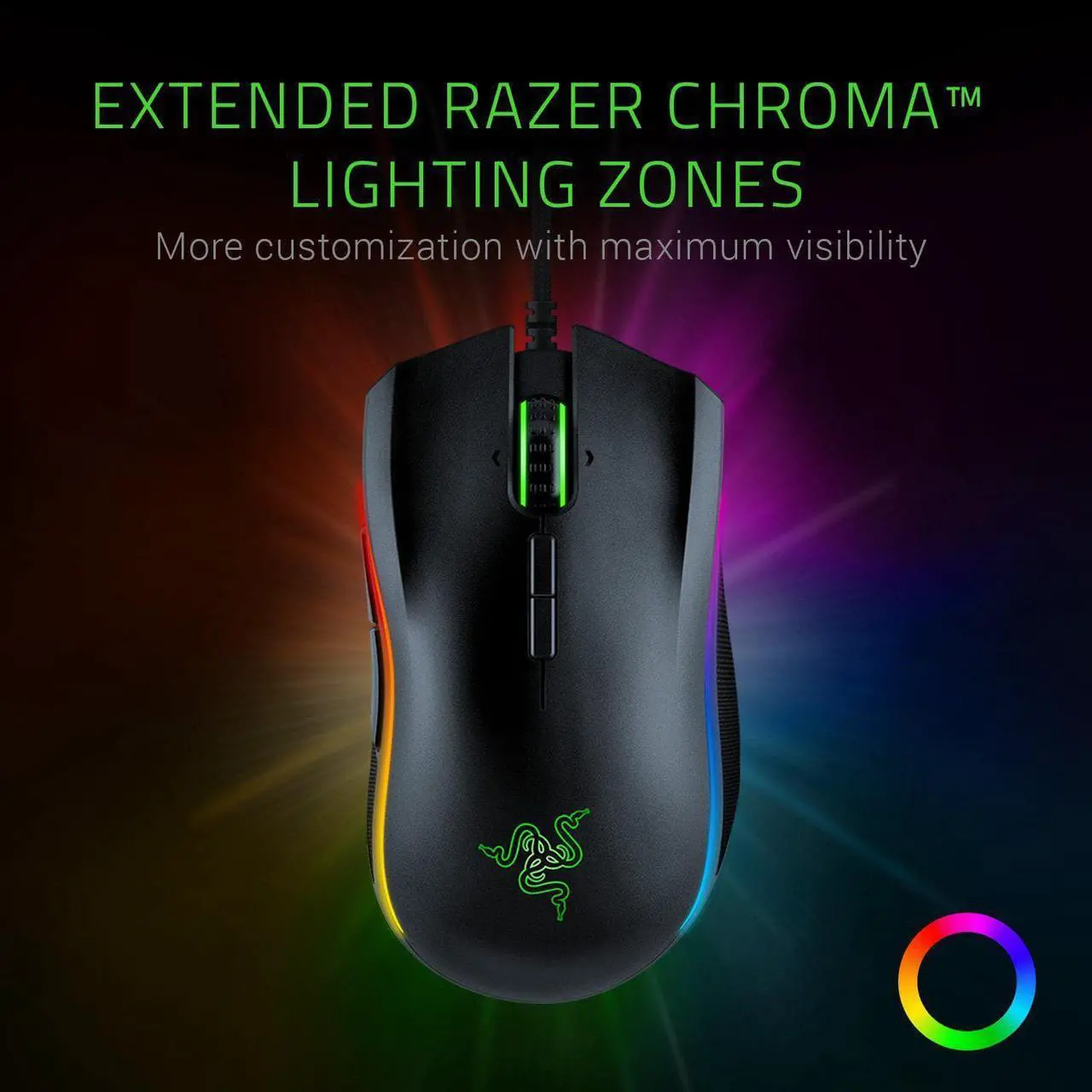 Alt view image 3 of 18 - RAZER MAMBA ELITE: 5G True 16,000 DPI Optical Sensor - 9 Programmable Buttons - Ergonomic Form Factory - Razer Chroma Enabled - Esports Gaming Mouse