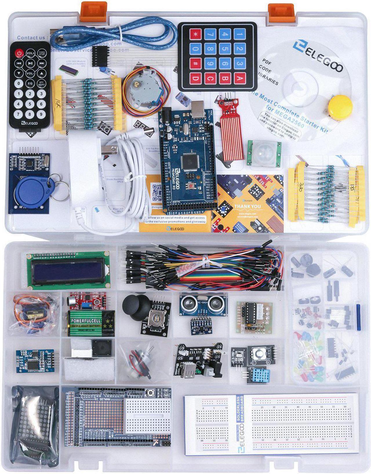 Alt view image 10 of 15 - Elegoo Mega 2560 Project The Most Complete Ultimate Starter Kit w/ TUTORIAL, MEGA 2560 controller board, LCD1602, Servo, Stepper Motor for Arduino Mega2560 UNO Nano