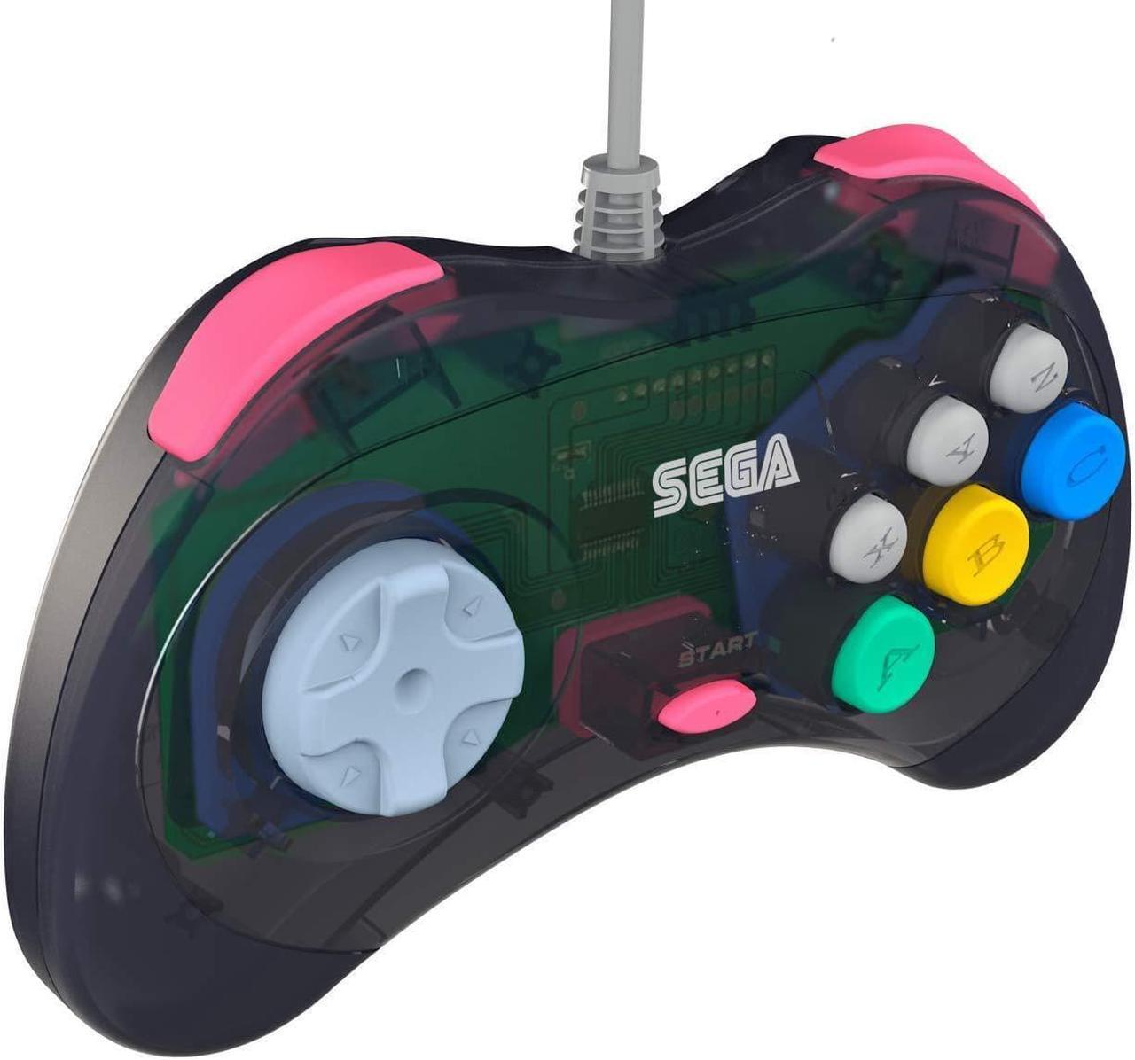 Alt view image 11 of 17 - Retro-Bit Official Sega Saturn USB Controller Pad for PC, Mac, Steam, RetroPie, Raspberry Pi - USB Port - Slate Gray