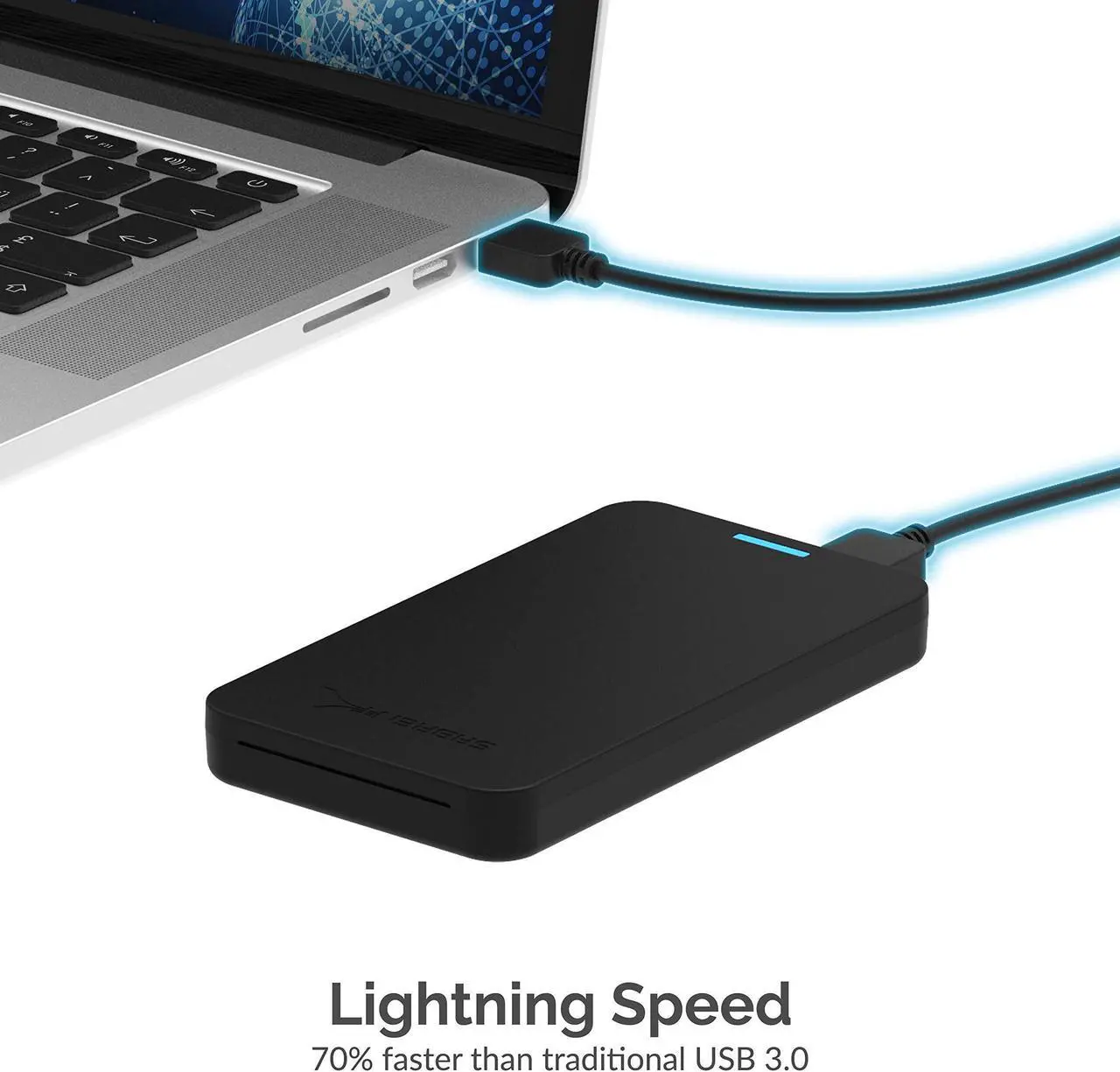 Alt view image 6 of 9 - SABRENT 2.5-Inch SATA to USB 3.0 Tool-Free External Hard Drive Enclosure [Optimized for SSD, Support UASP SATA III] Black (EC-UASP)