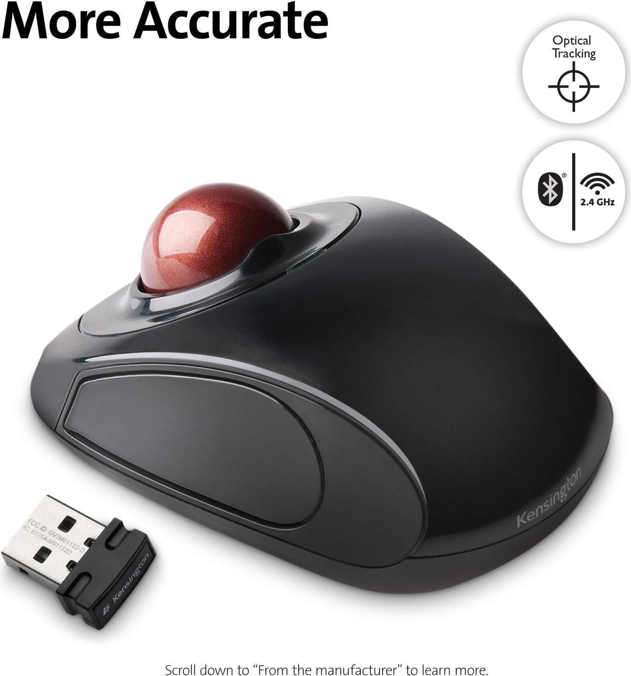 Alt view image 4 of 7 - kensington orbit wireless trackball mouse (k72352us)