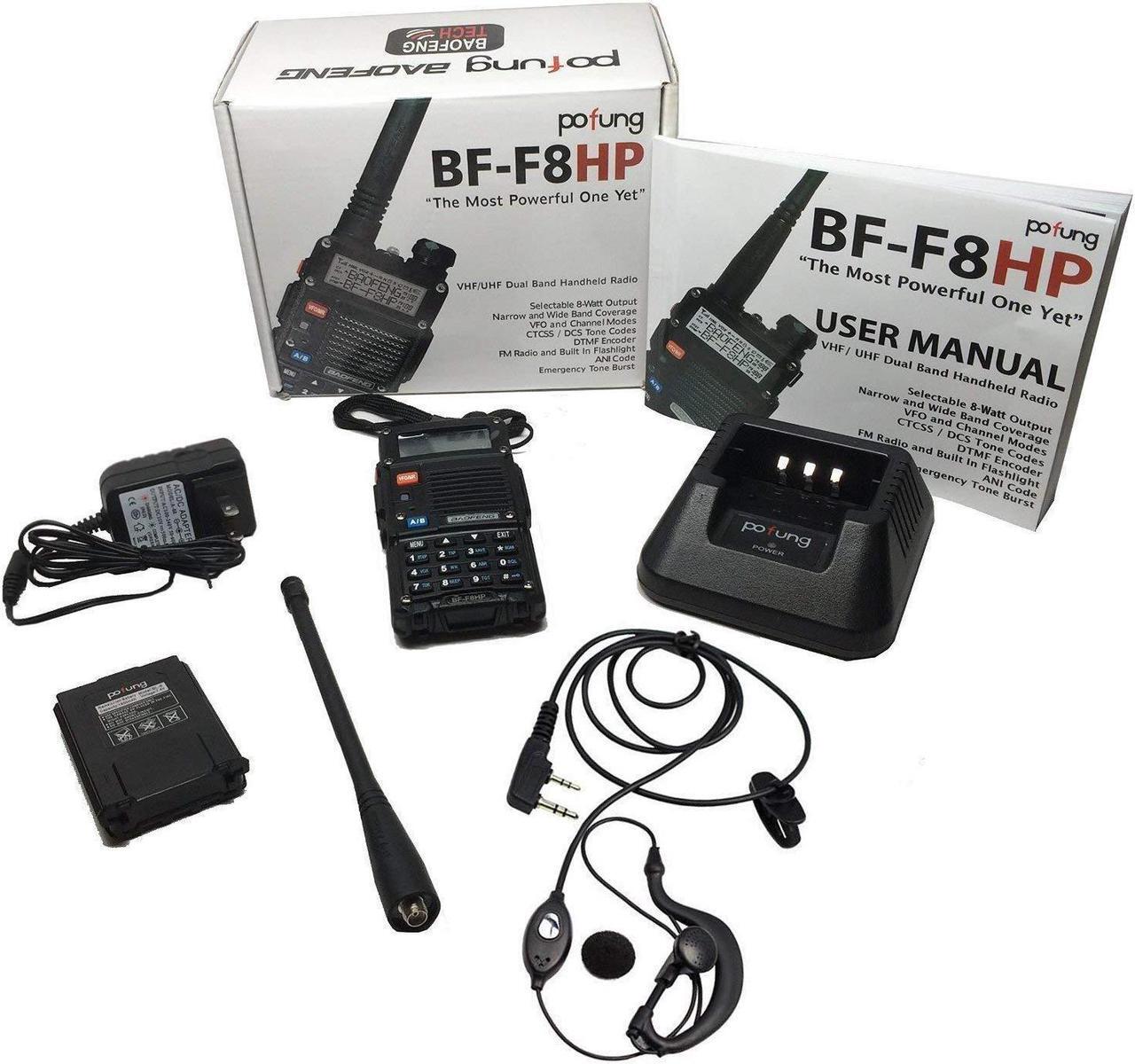 Alt view image 13 of 17 - BaoFeng BF-F8HP 8-Watt Dual Band Two-Way Radio (136-174Mhz VHF & 400-520Mhz UHF) Includes Full Kit