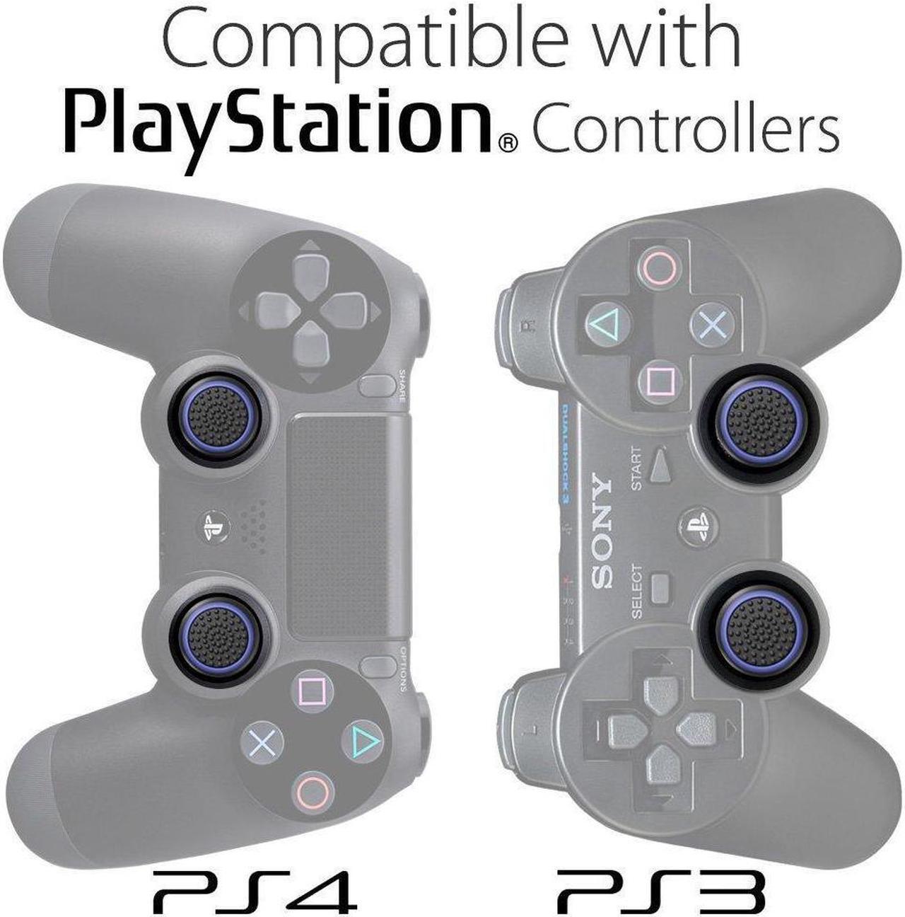 Alt view image 4 of 8 - fosmon [set of 8] analog stick joystick controller performance thumb grips for ps4 | ps3 | xbox one, one x, one s, 360 | wii u