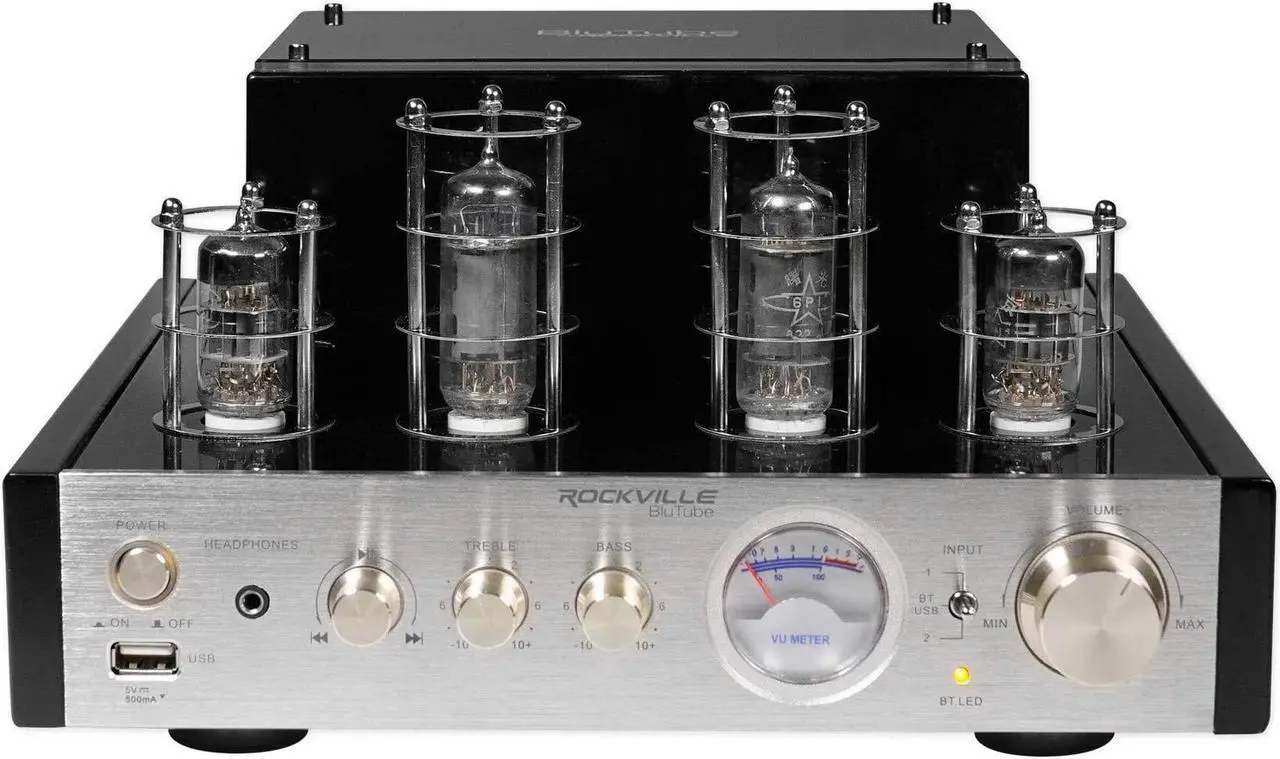 Alt view image 8 of 12 - Rockville BluTube 70w Tube Amplifier/Home Theater Stereo Receiver w/ Bluetooth