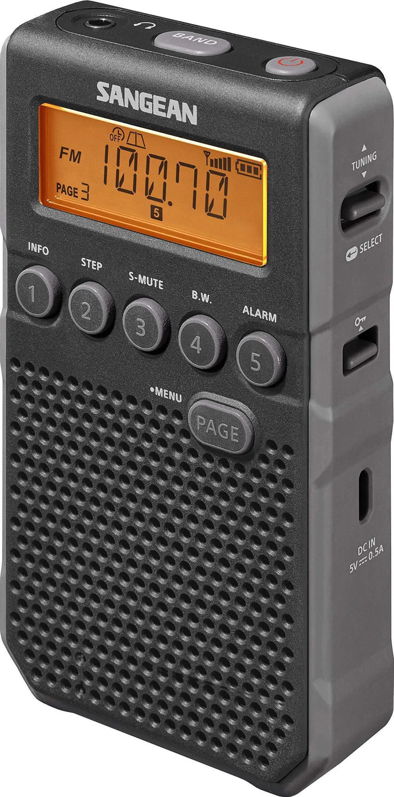 Alt view image 4 of 19 - Sangean DT-800BK AM/FM Weather Alert Pocket Radio (Black)