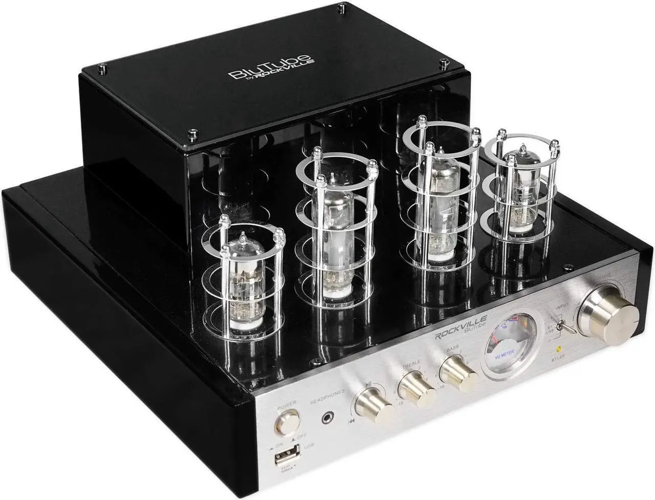 Alt view image 9 of 12 - Rockville BluTube 70w Tube Amplifier/Home Theater Stereo Receiver w/ Bluetooth