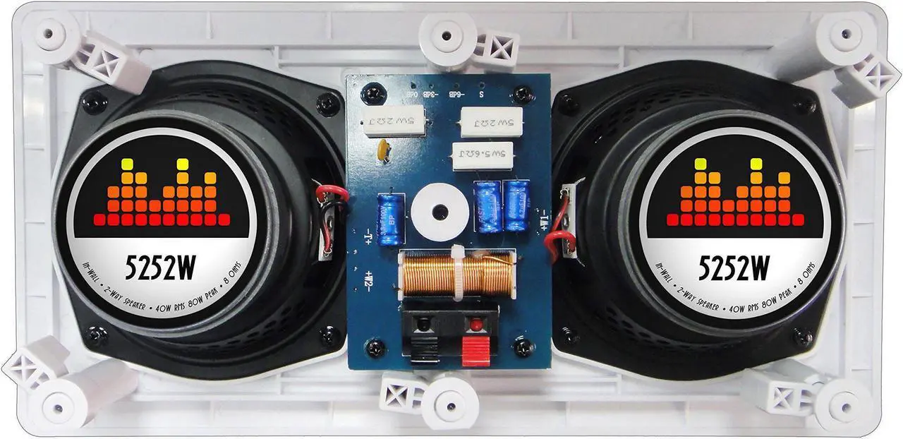 Alt view image 11 of 16 - 5252W Silver Ticket Dual 5.25" 80-Watt Center-Channel In-Wall Speaker with Pivoting Tweeter (1 Speaker, White)