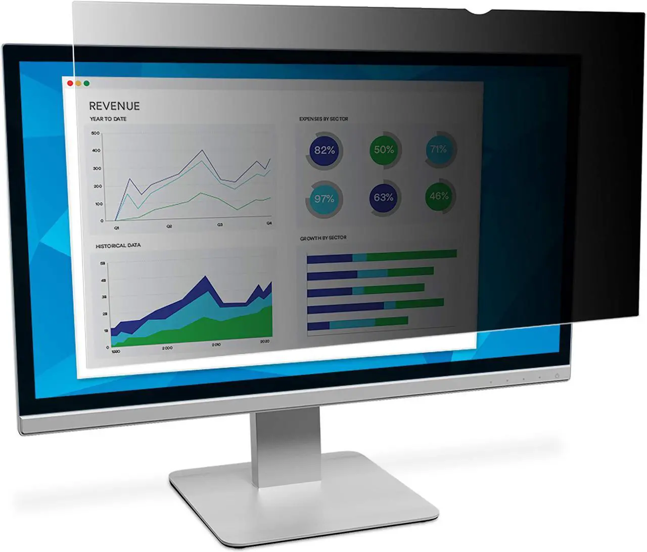 Alt view image 4 of 20 - 3M Frameless Notebook/Monitor Privacy Filters for 34 Widescreen Monitor 21:9
