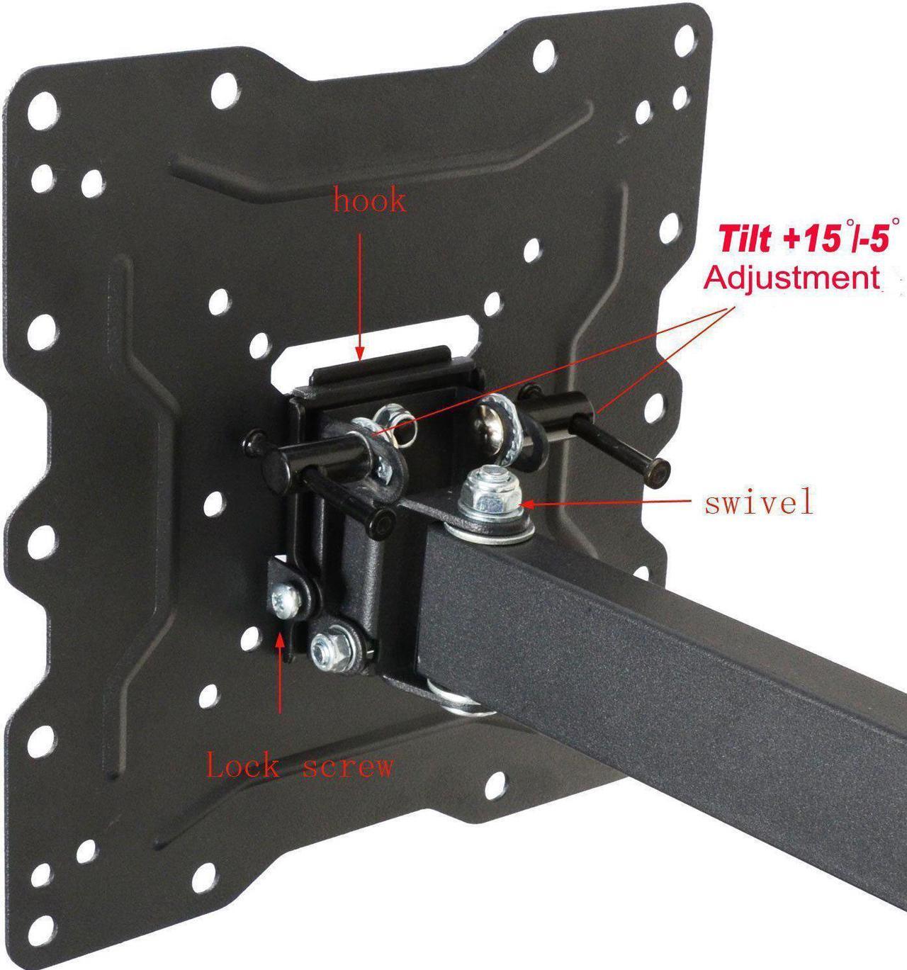 Alt view image 6 of 11 - VideoSecu ML531BE TV Wall Mount for most 22-55 LED LCD Plasma Flat Screen Monitor up to 88 lb VESA 400x400 with Full Motion Swivel Articulating 20 in Extension Arm, HDMI Cable & Bubble Level WP5