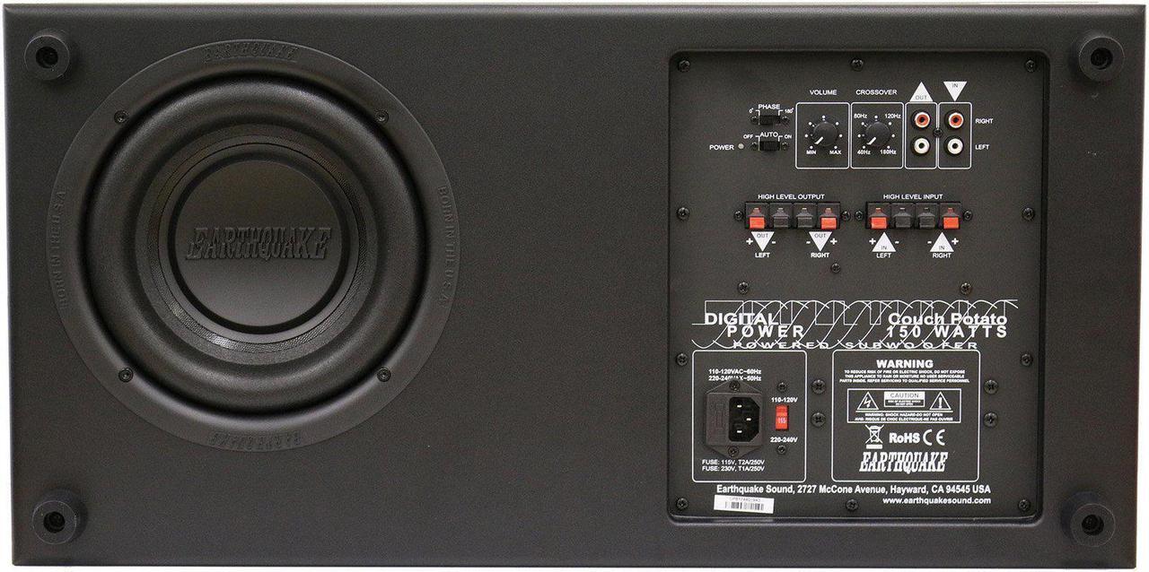 Alt view image 2 of 13 - Earthquake Sound CP8 Couch Potato Slim 8-Inch Subwoofer (Black Laminate, Single)