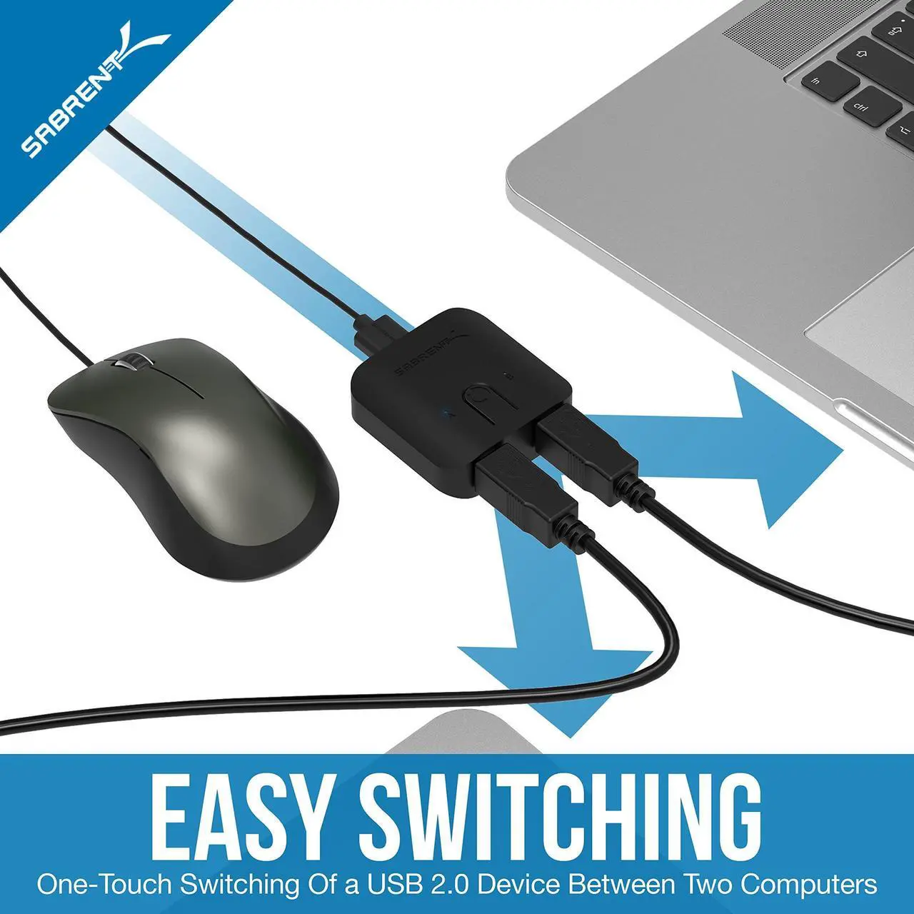 Alt view image 4 of 7 - SABRENT USB 2.0 Sharing Switch for Multiple Computers and Peripherals LED Device Indicators (USB-SW20)