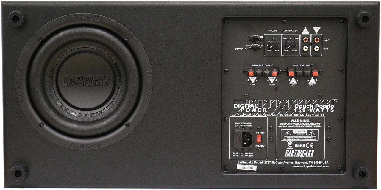 Alt view image 8 of 13 - Earthquake Sound CP8 Couch Potato Slim 8-Inch Subwoofer (Black Laminate, Single)