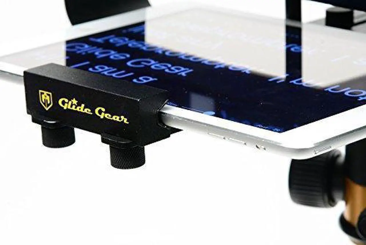 Alt view image 6 of 10 - Glide Gear TMP100 Adjustable iPad/ Tablet/ Smartphone Teleprompter Beam Splitter 70/30 Glass w/ Carry Case No Plastic All Metal / No Assembly Required